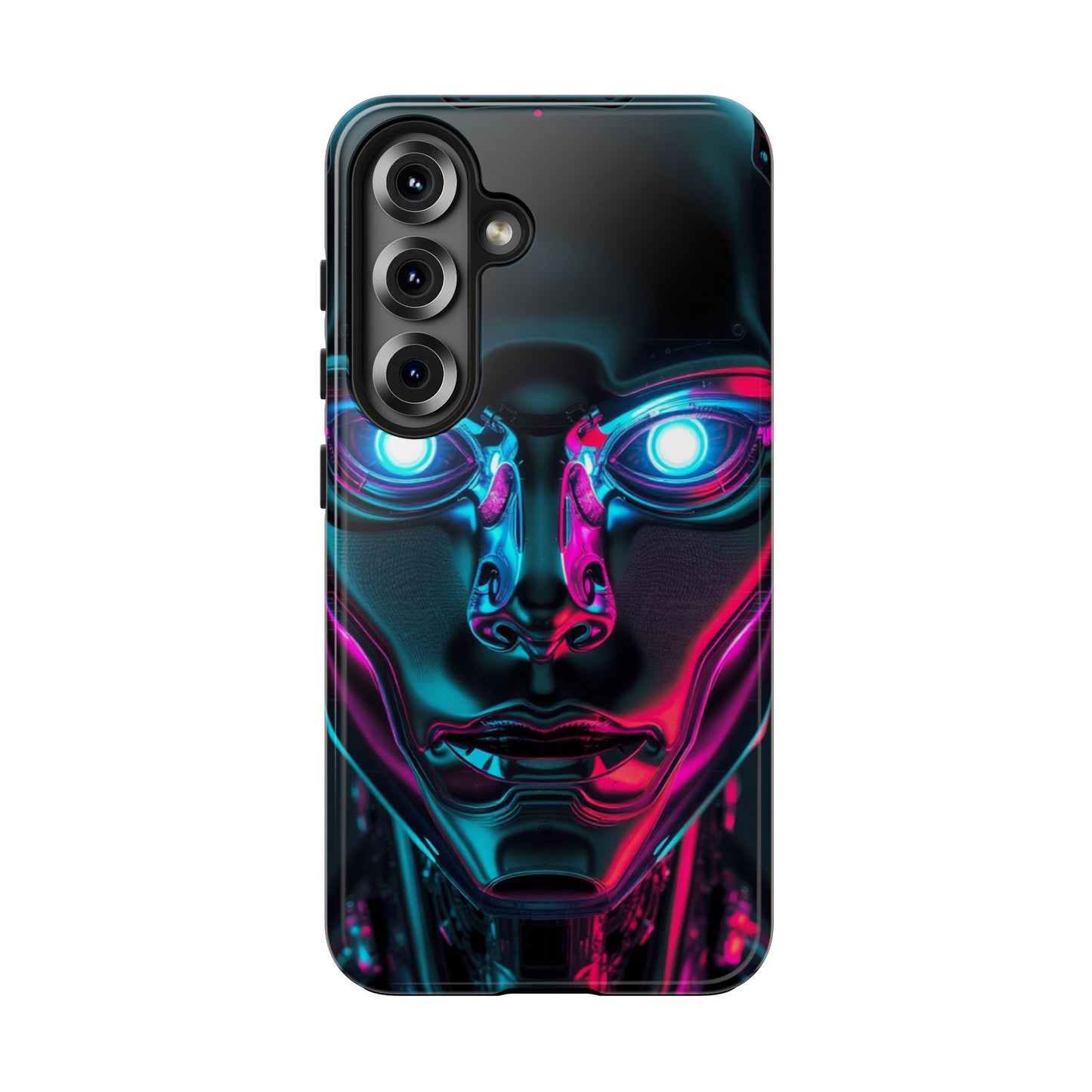 Futuristic Phone Case, Tough Phone Cover, Cyberpunk Style, Robot Design, Gift for Tech Lovers, Unique Phone Accessories
