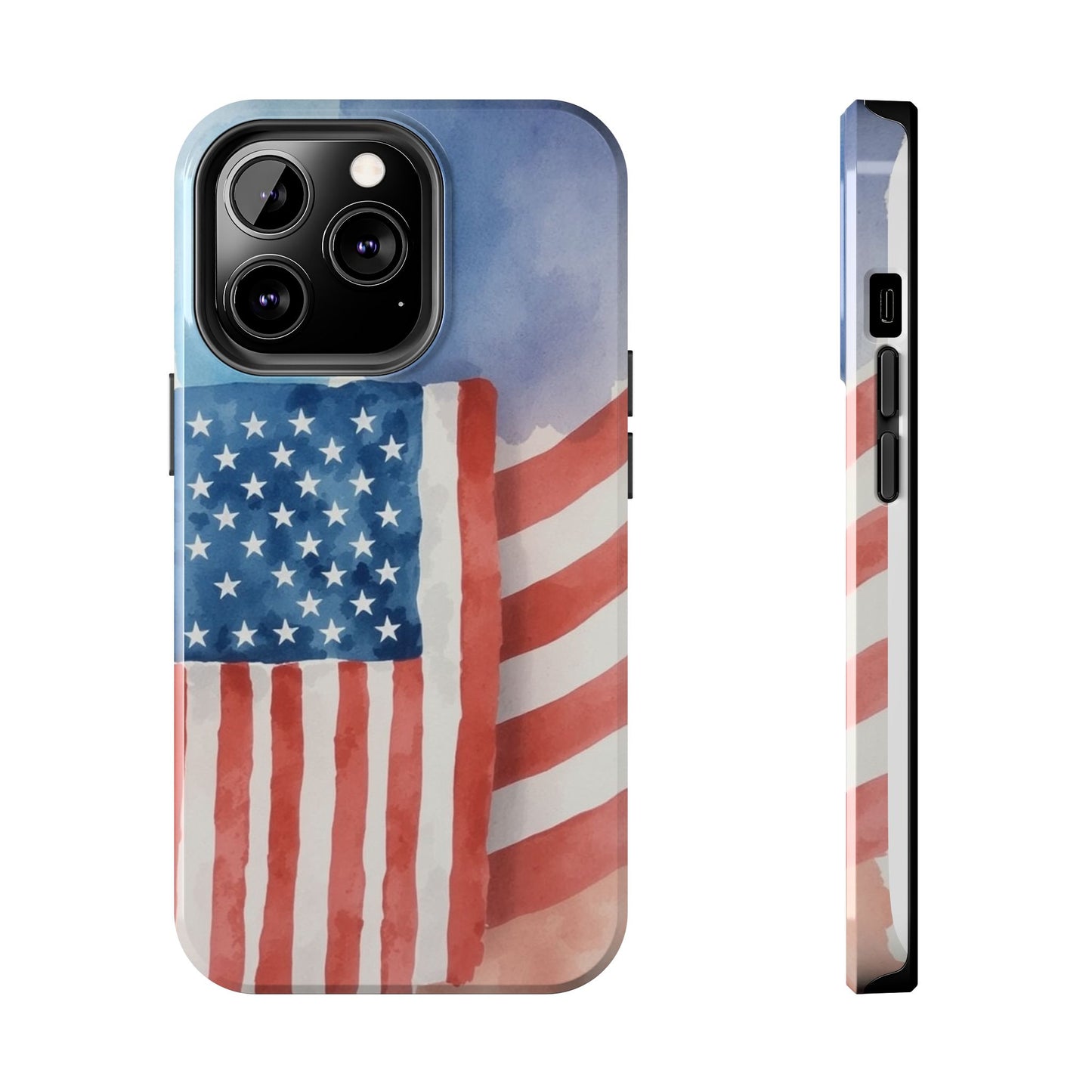 Abstract Watercolor American Flag Design - Tough Phone Case - for iPhone