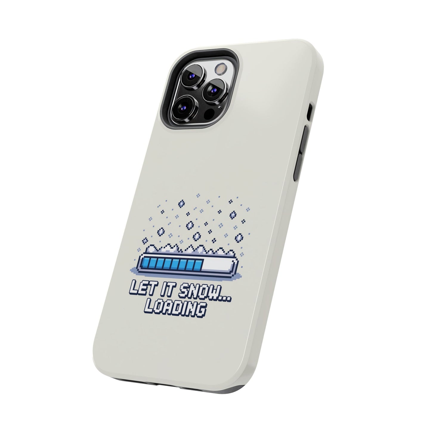 Snowy Vibe Tough Phone Case - Let It Snow Loading Design Pixel Art