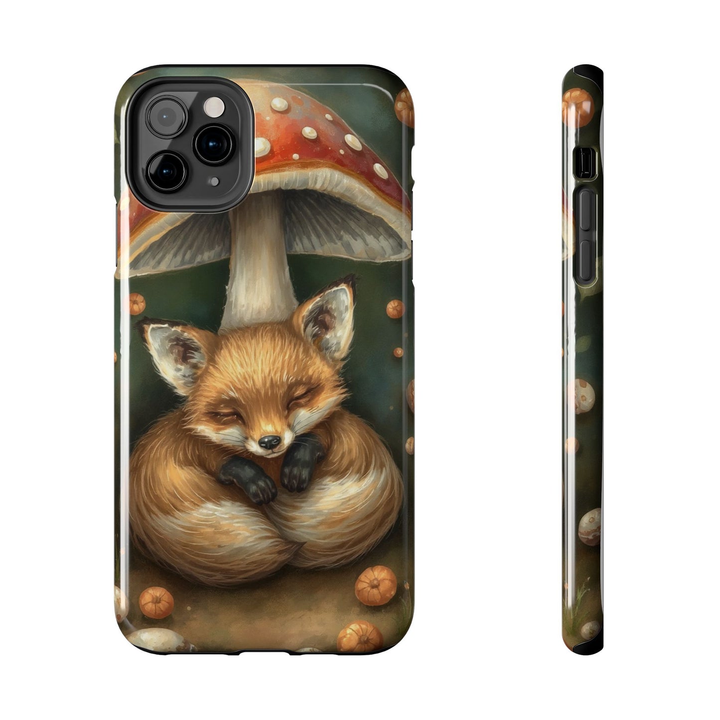 Cute Fox & Mushroom Phone Case - Tough Protective Cover