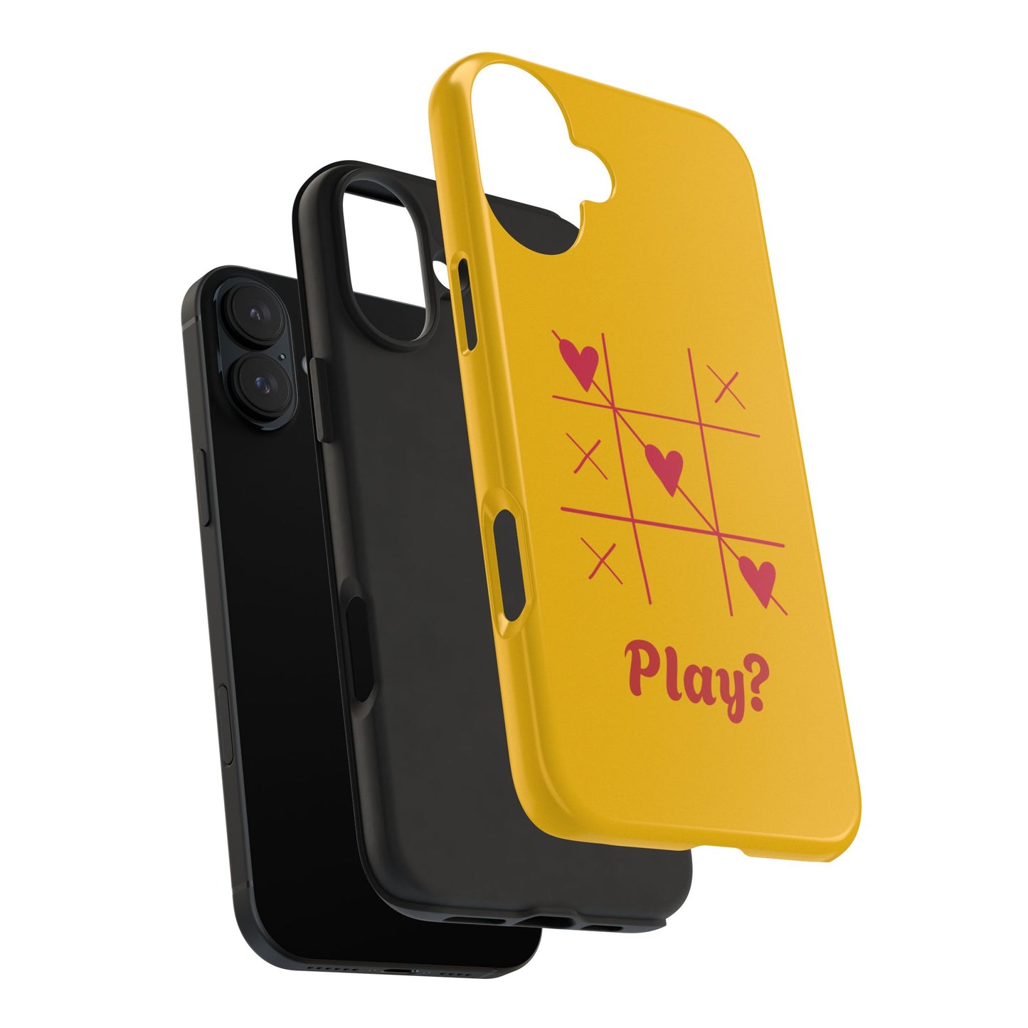 Heart Game Tough Phone Case - Fun Yellow Design for Gamers & Loved Ones - for iPhone