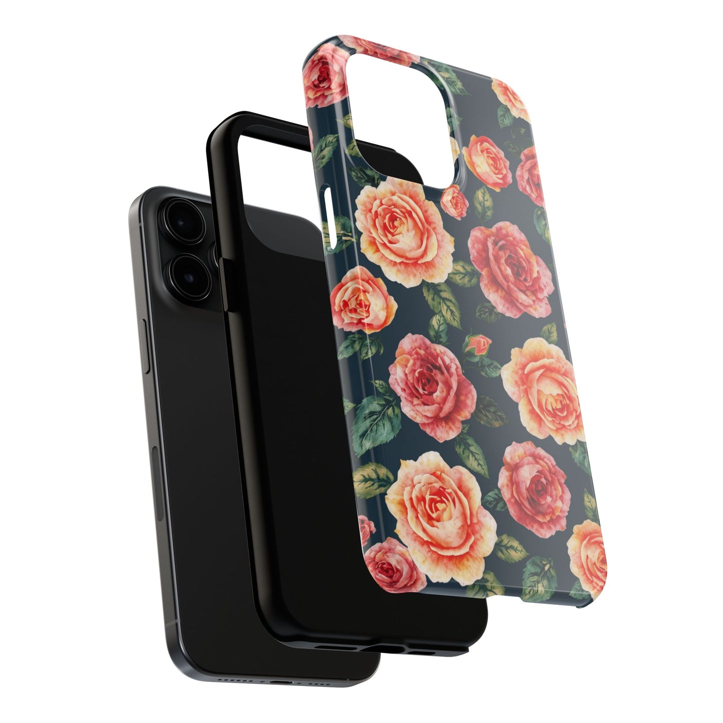 Floral Tough Phone Cases - Durable & Stylish New Age Rose Design - for iPhone