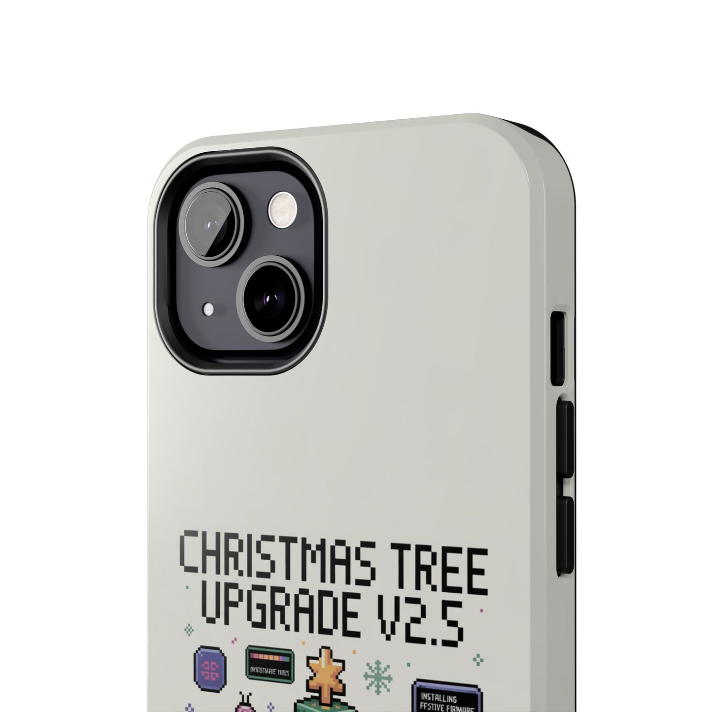 Christmas Tree Upgrade Tough iPhone Case - Pixel Art Design