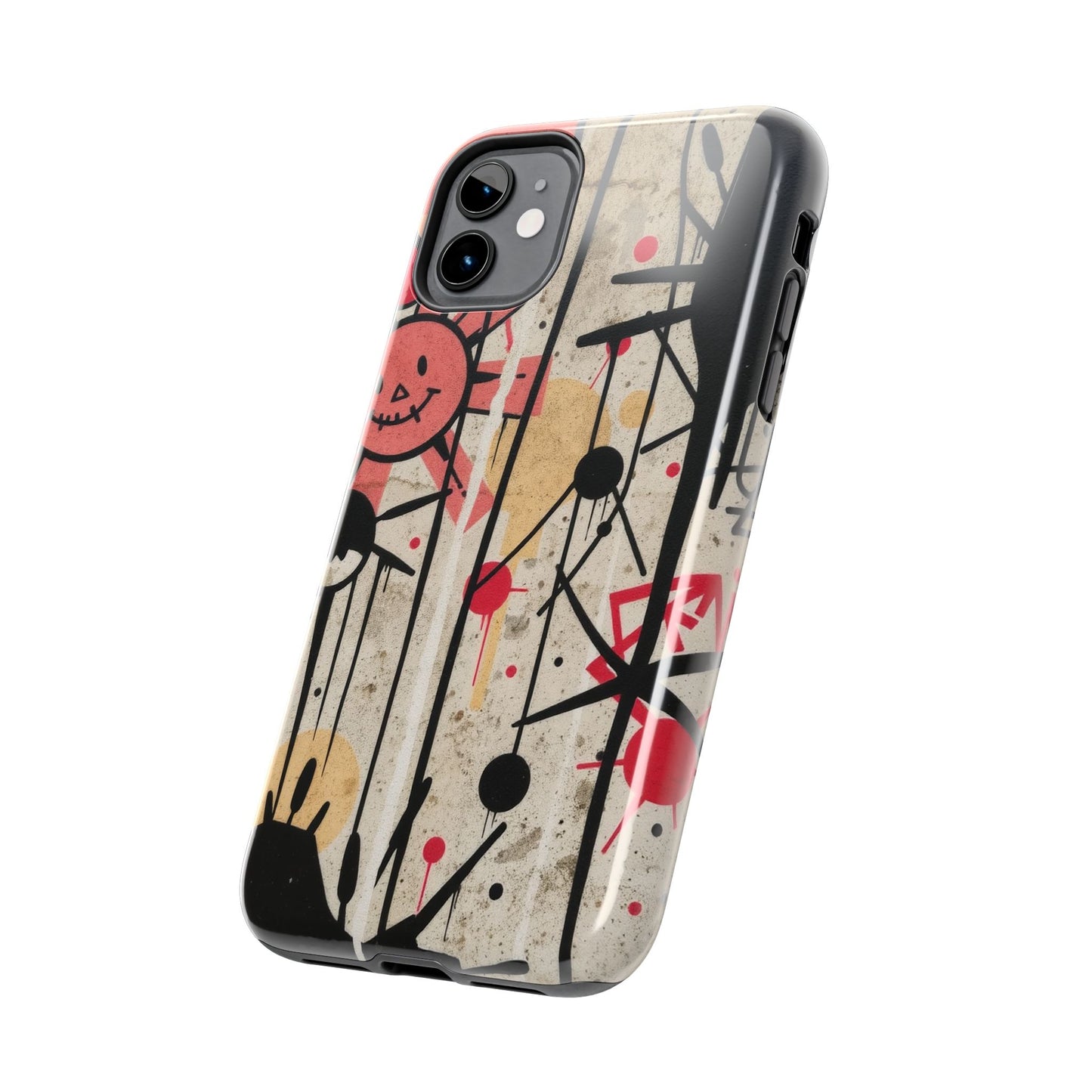 Artistic Tough Phone Case - Abstract Fun Grafitti Design for Protective Style - for iPhone