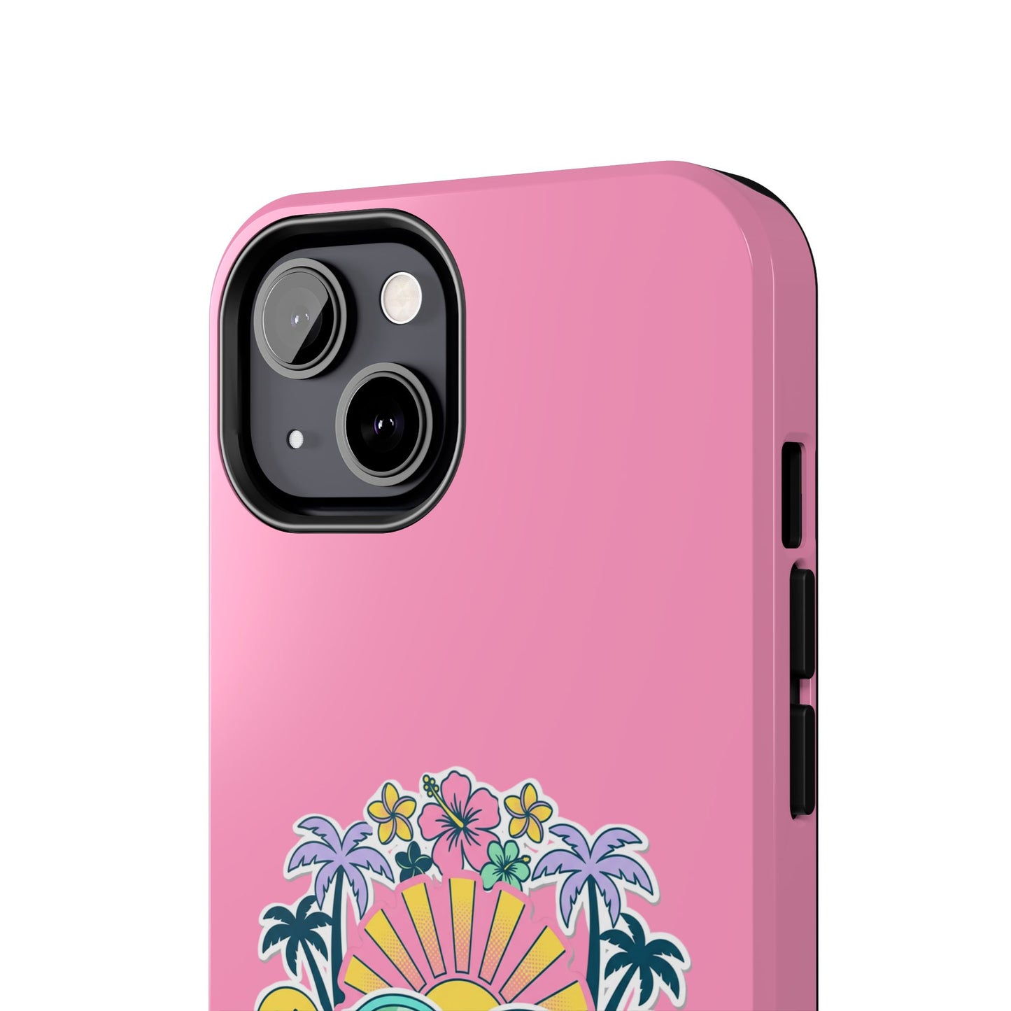 Retro Summer Phone Case — Y2K Palm Trees, Roller Skates & Smiley Collage