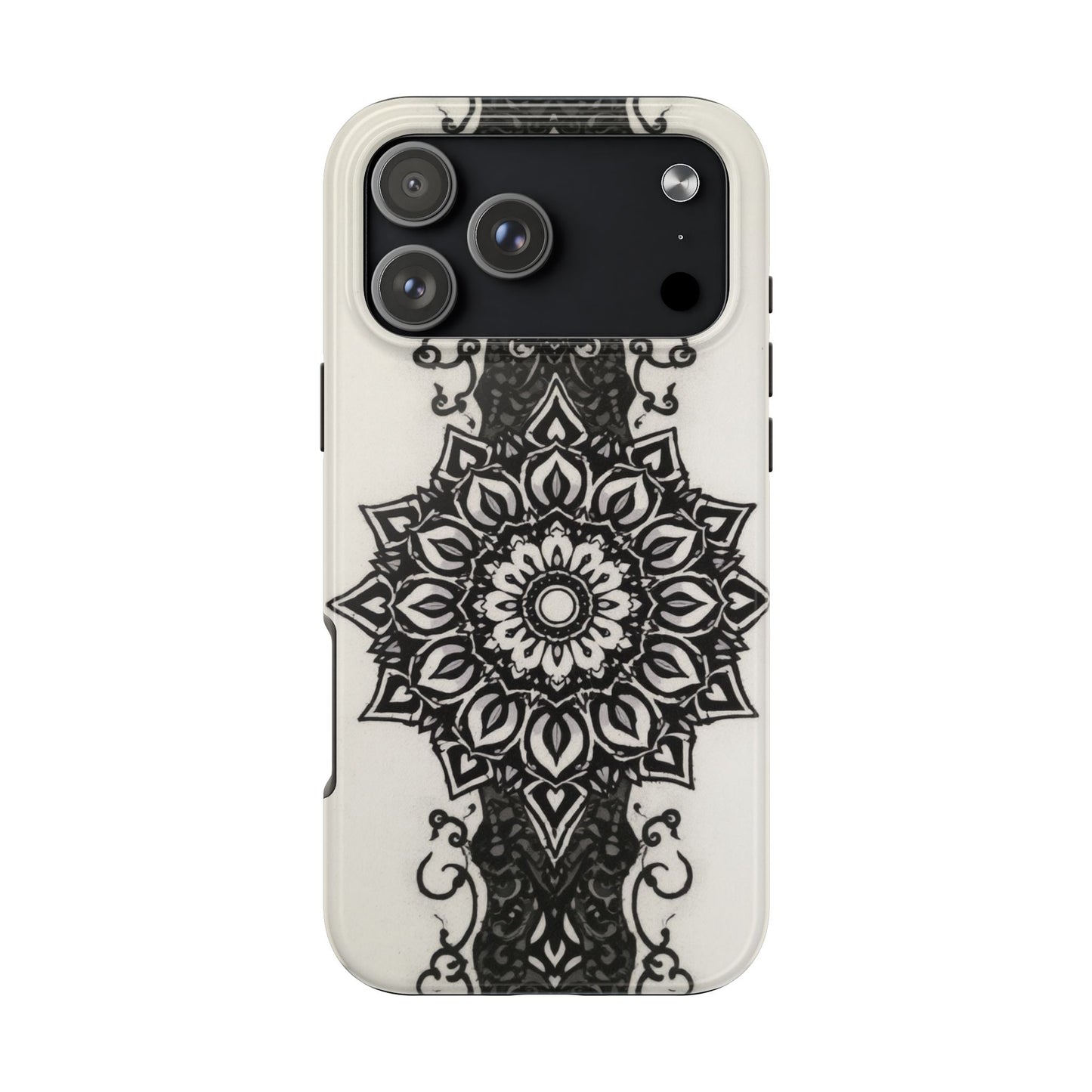 Stylish Tough Phone Cases with Dark Mandala Design - Durable and Unique Protection - for iPhone