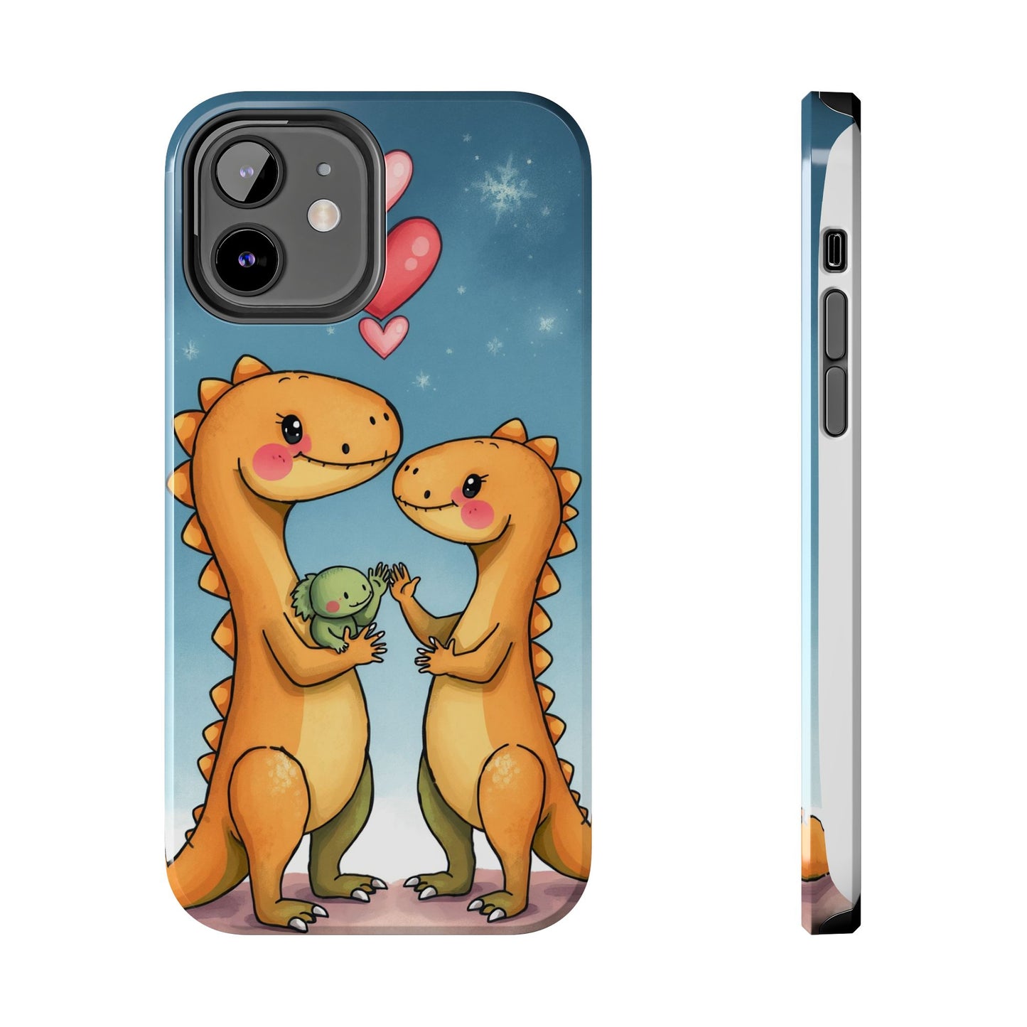 Dino Love Tough Phone Case - Cute & Durable Design for Kids & Parents