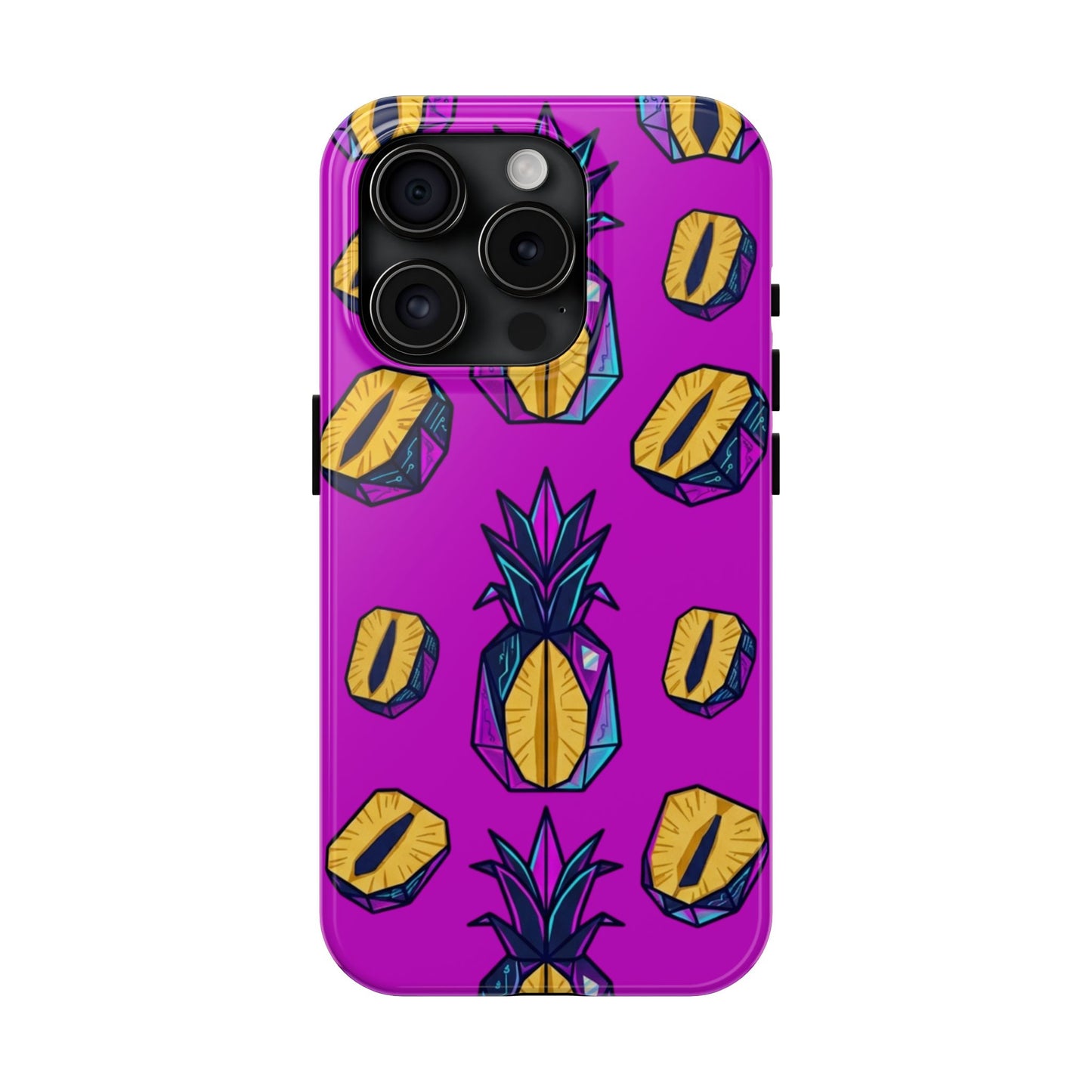 Cyberpunk Origami Pineapple iPhone Case