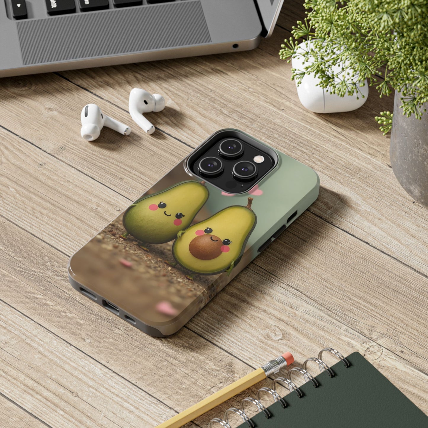 Cute Avocado Phone Case, Funny Tough Case, Quirky Phone Accessory, Gifts for Foodies, Valentine's Day Present