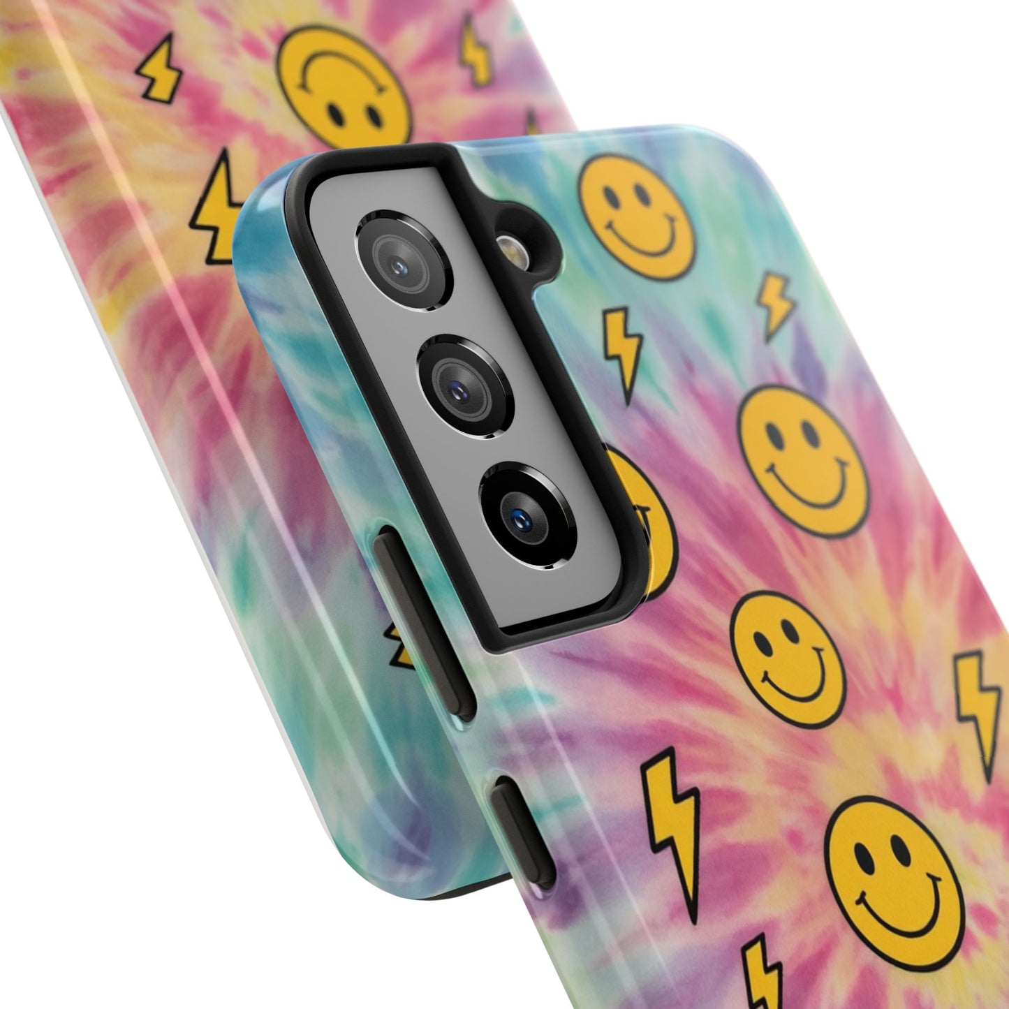Colorful Smiley Lightning Tough Phone Case - Fun & Durable