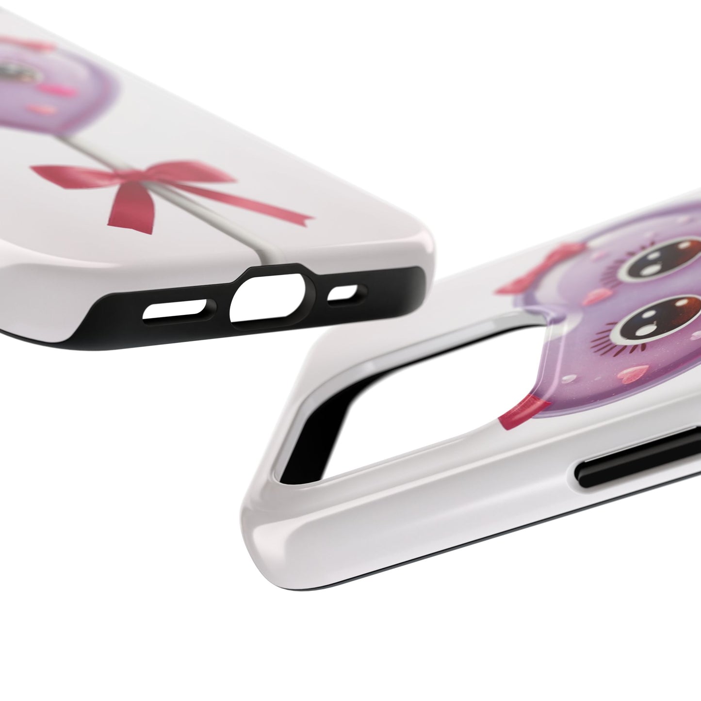 Cute Heart Lollipop Tough Phone Case - Adorable Protection for Candy Lovers