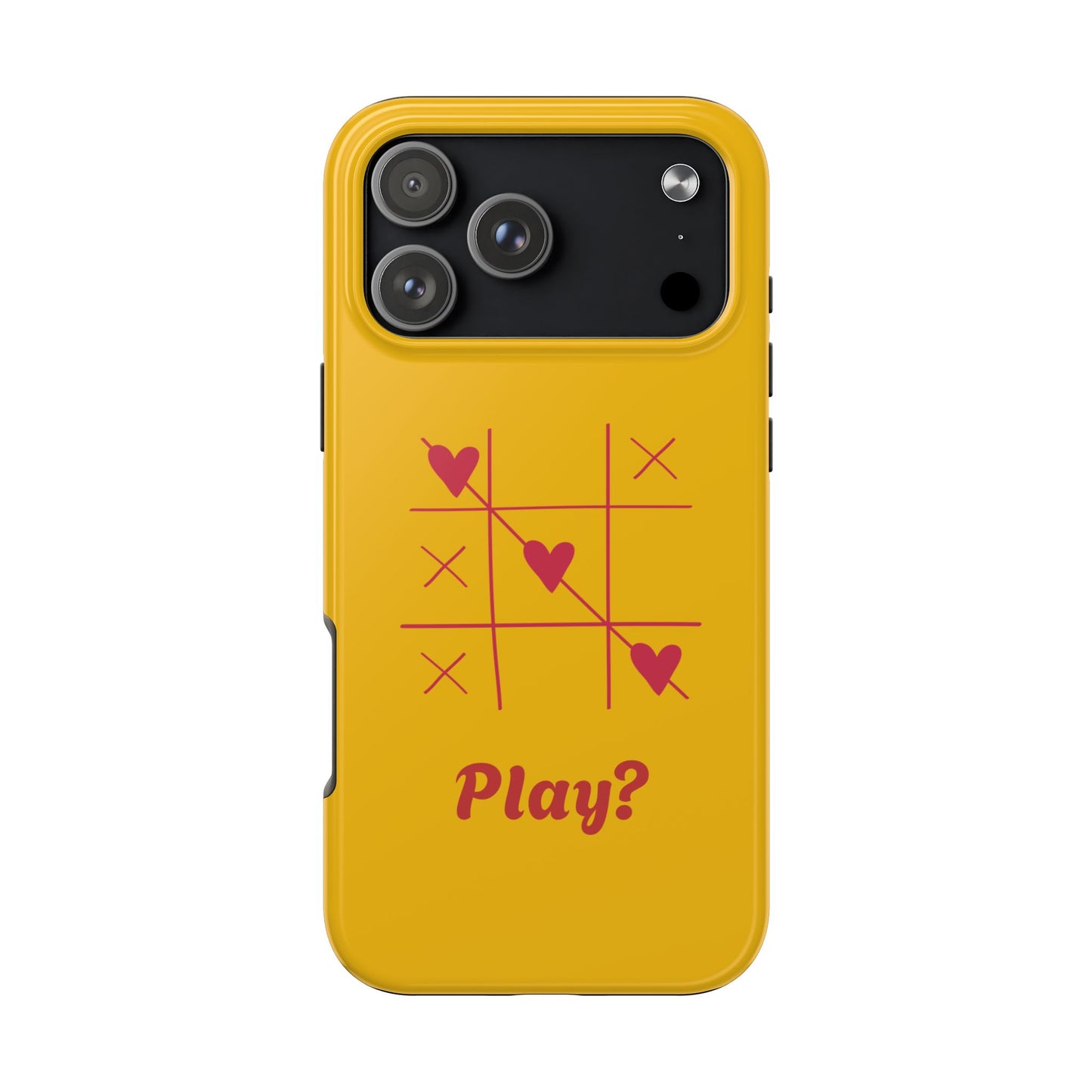 Heart Game Tough Phone Case - Fun Yellow Design for Gamers & Loved Ones - for iPhone