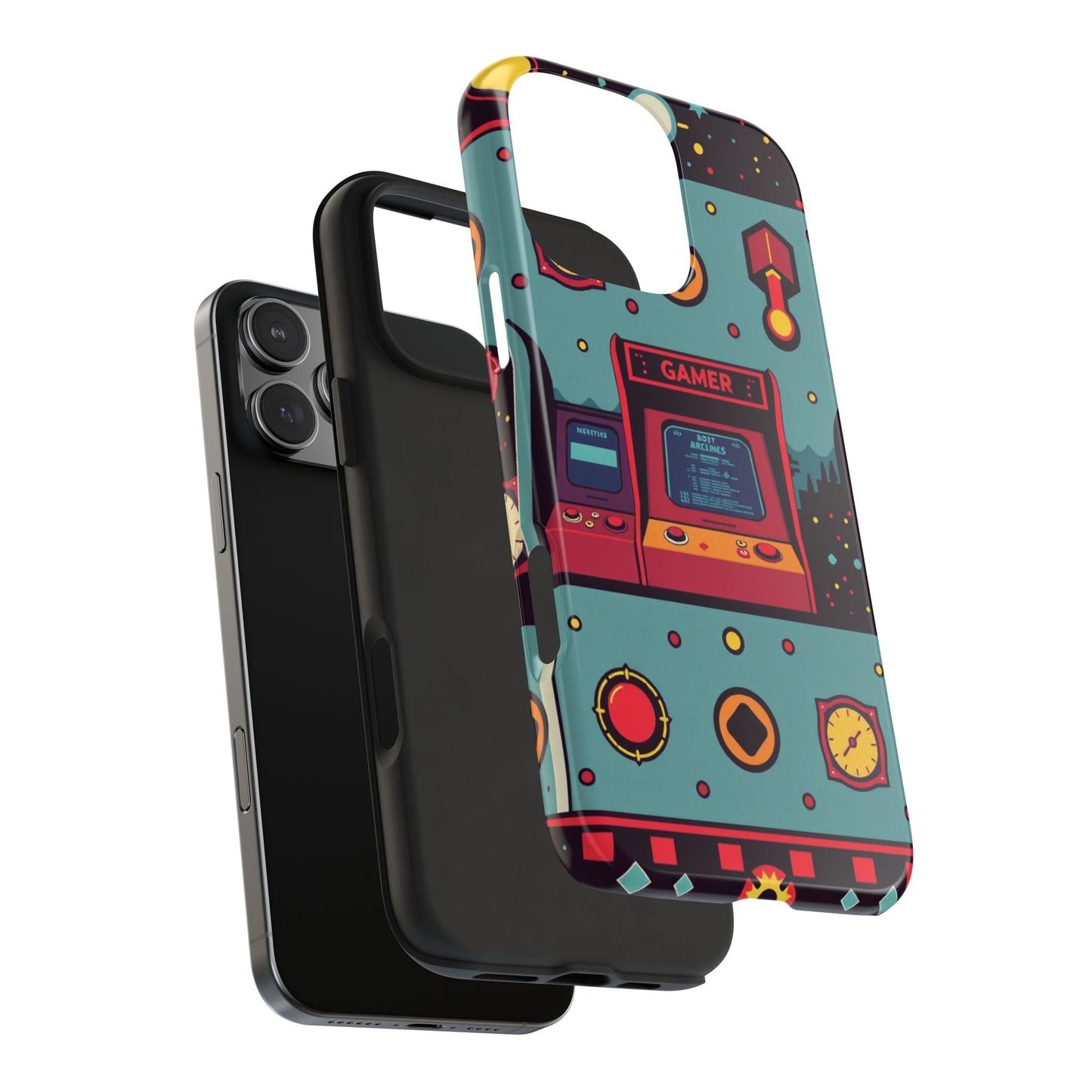 Retro Gamer Tough Phone Case - Vibrant Arcade Design for Gaming Enthusiasts - for iPhone