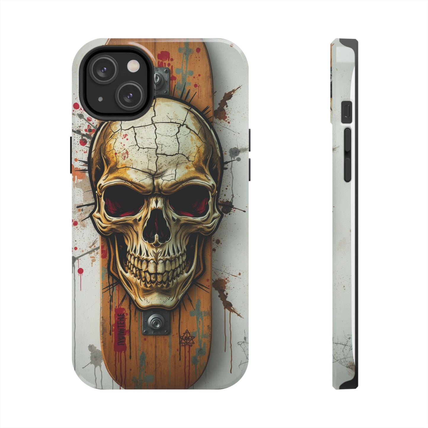 Edgy Skull Tough Phone Case - Durable Protection for Skateboard Enthusiasts