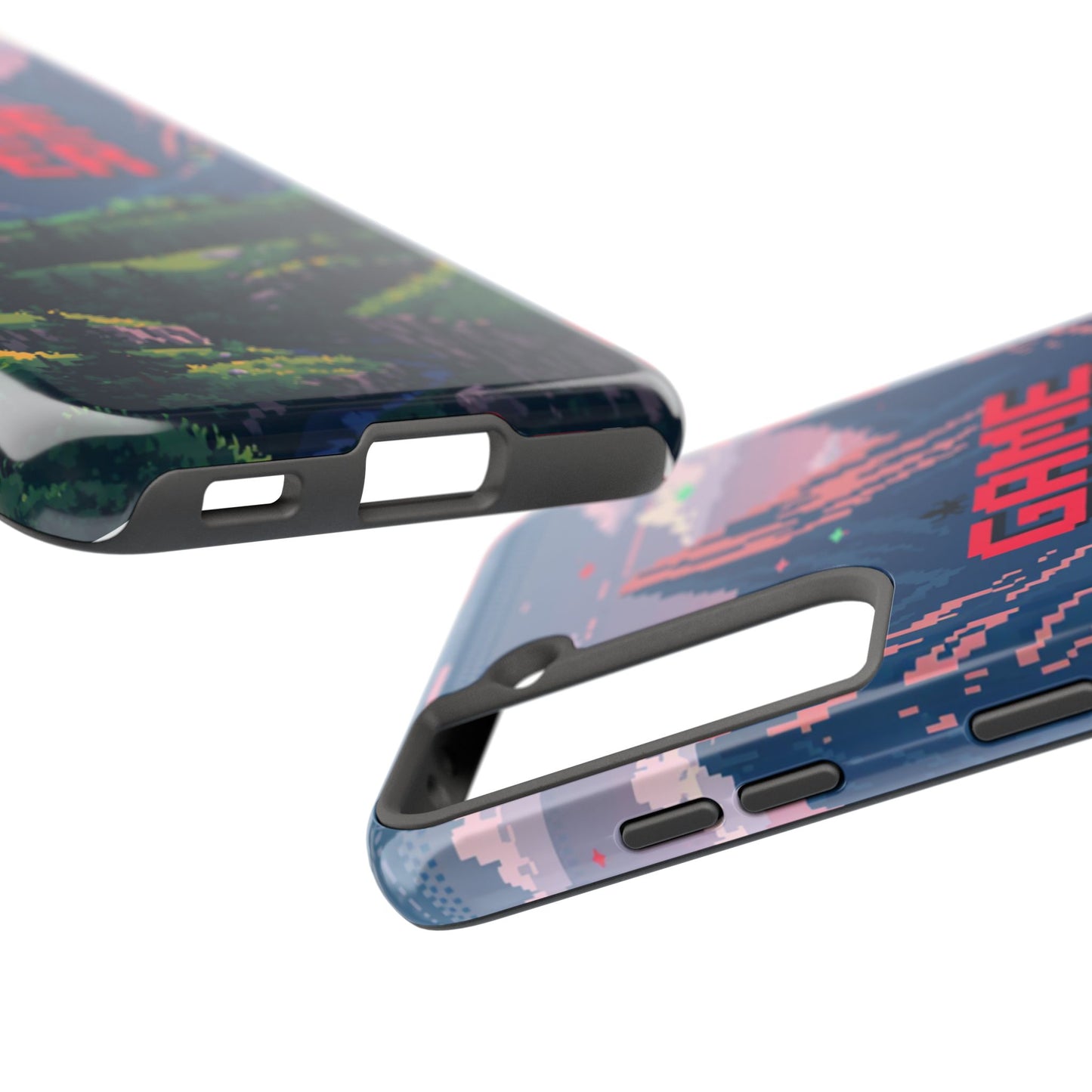 Pixel Art Tough Phone Case - 'Game Over' Design for Gamers