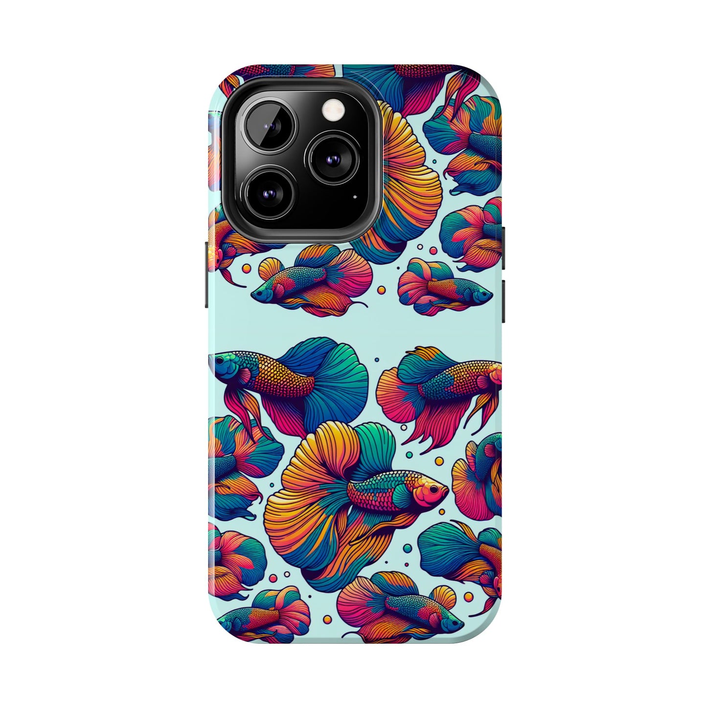 Colorful Fish Pattern Tough Phone Case - Aquatic Lovers - for iPhone