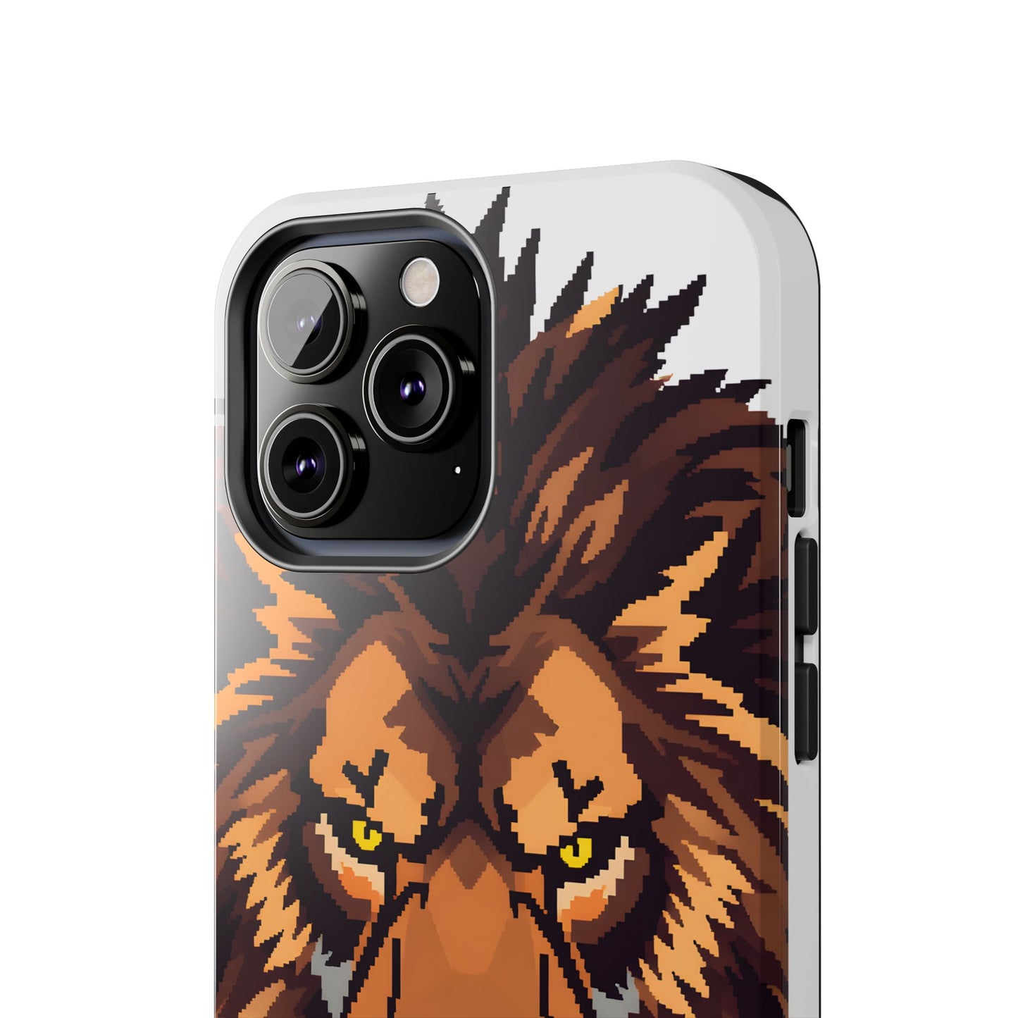 Fierce Pixelated Lion Tough Phone Case - Durable Design for Animal Lovers - for iPhone