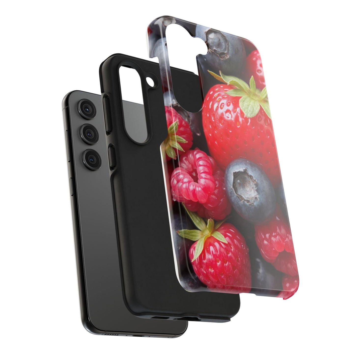 Fruit-Themed Tough Phone Case - Berry Burst Design