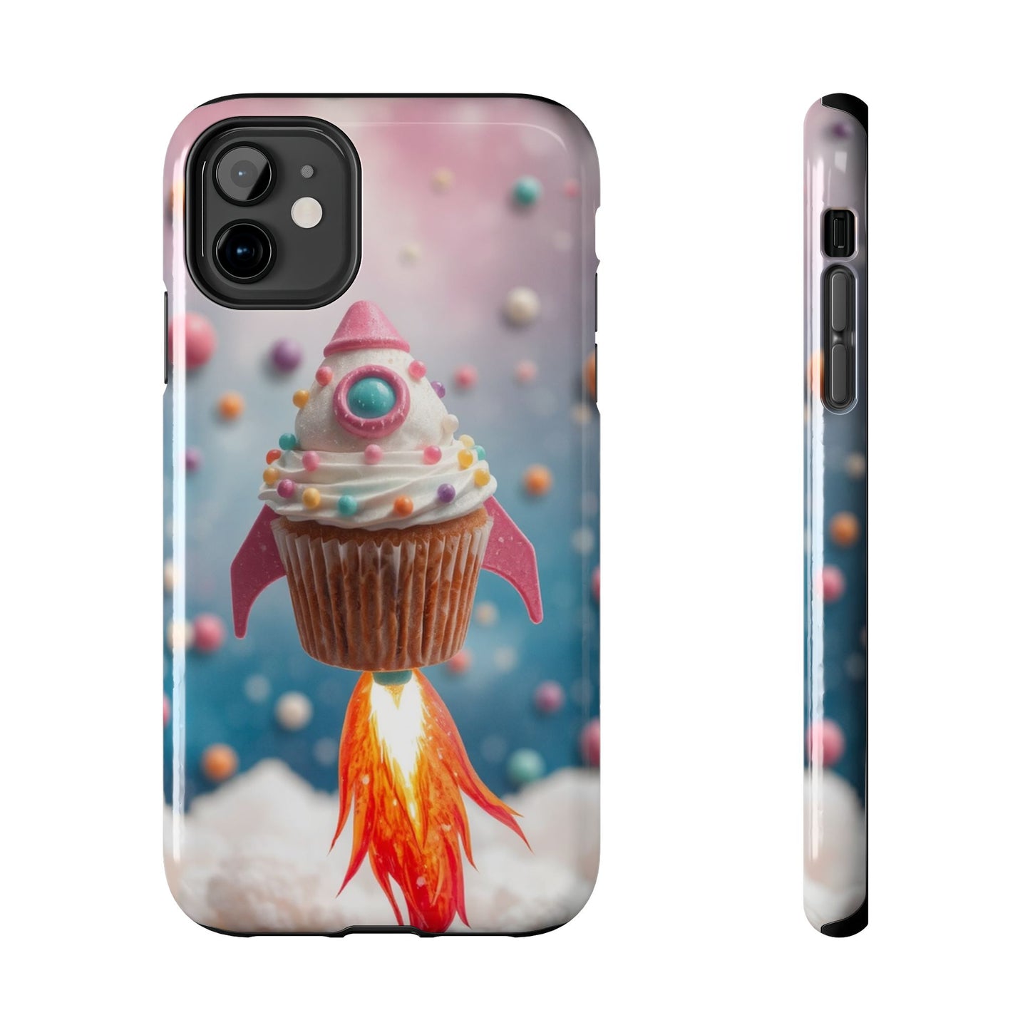 Whimsical Rocket Cupcake Phone Case - Fun Protective Case for Kids and Teens