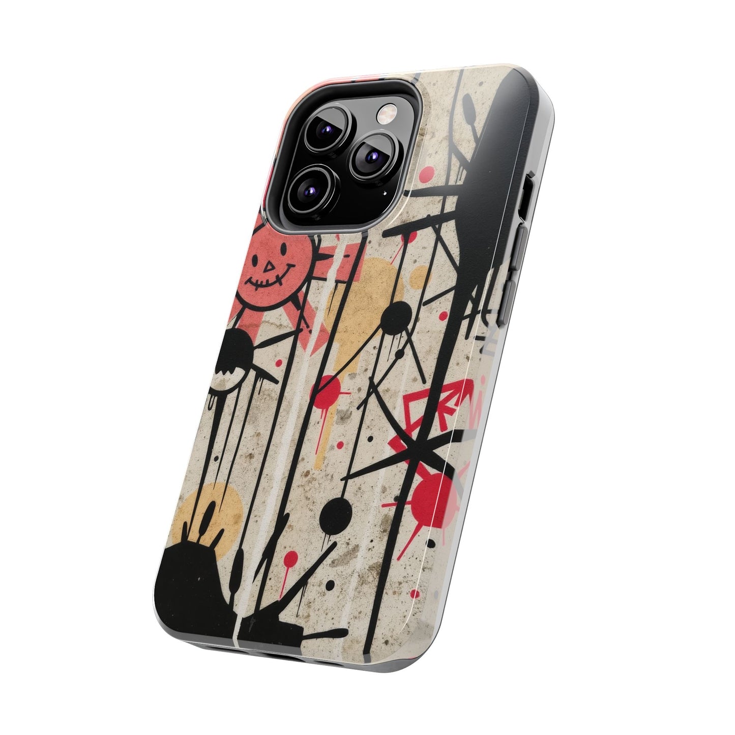Artistic Tough Phone Case - Abstract Fun Grafitti Design for Protective Style - for iPhone