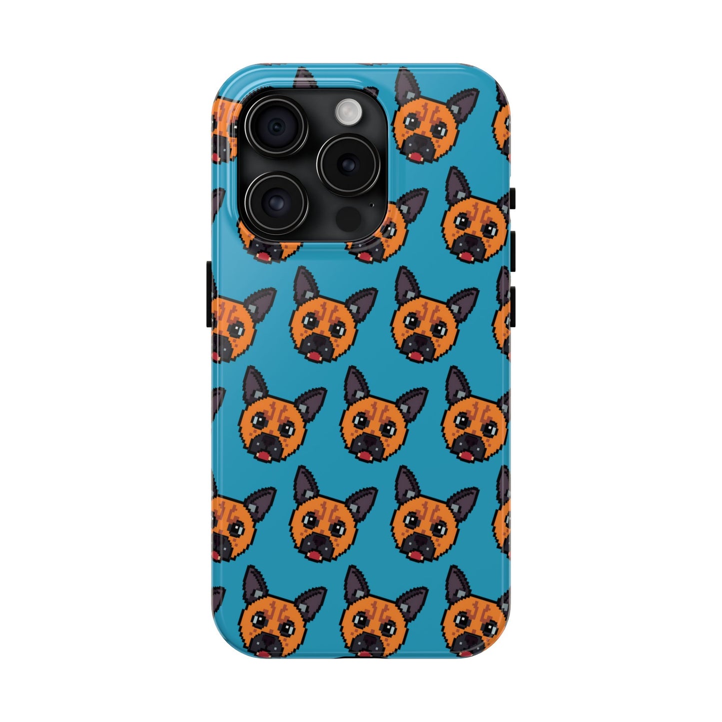 Cute Orange Dog Pixel Art Pattern Tough Phone Case - Fun & Durable Protection - for iPhone