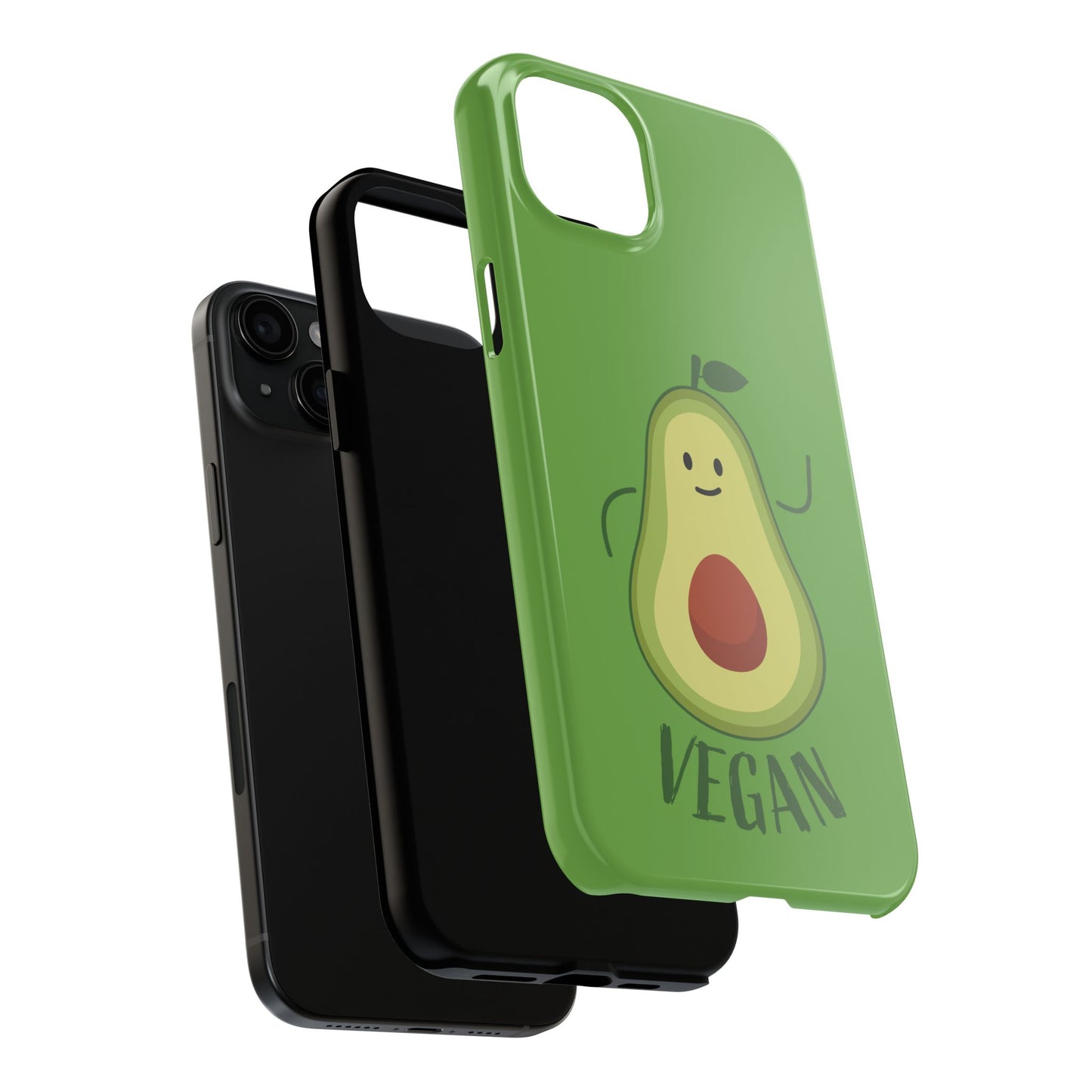 Vegan Avocado Tough Phone Case - Cute & Durable Phone Cover - for iPhone