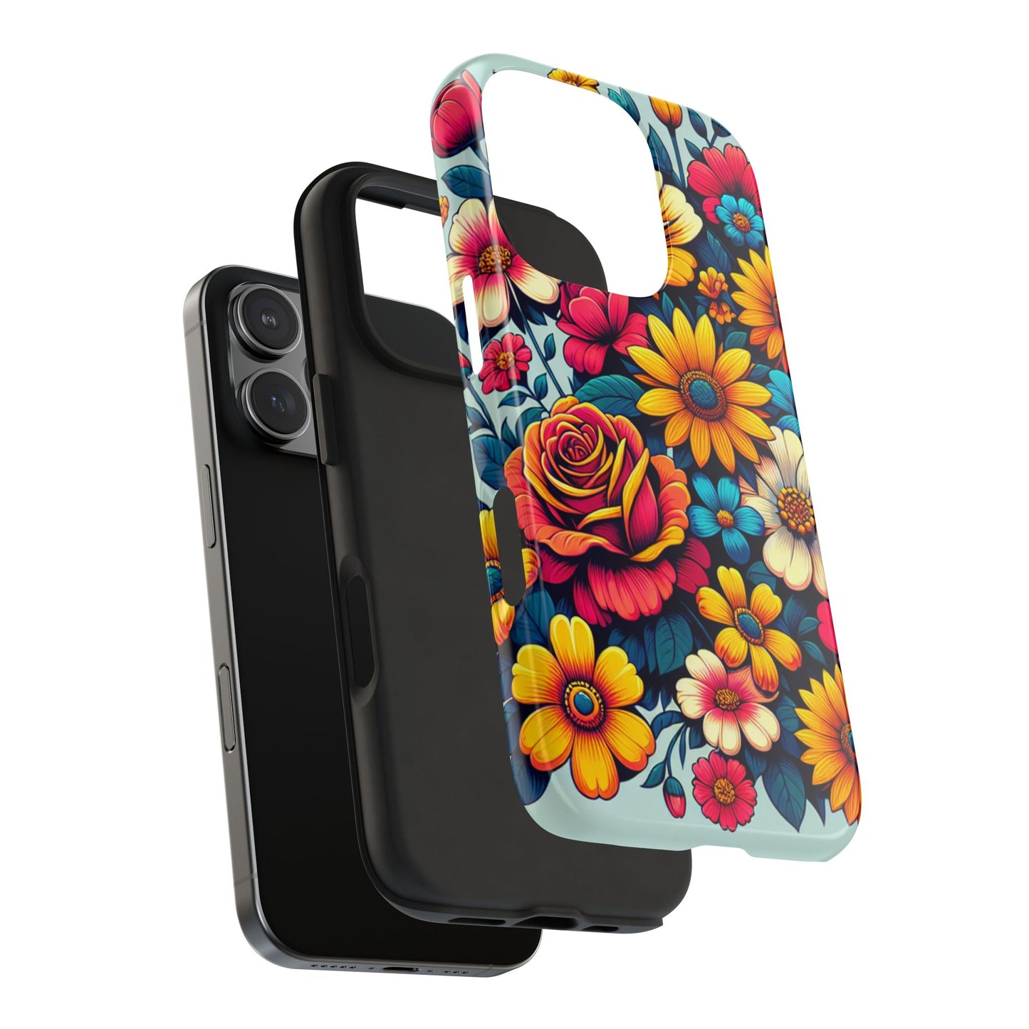 Vibrant Floral Tough Phone Case - Colorful Flower Design - for iPhone