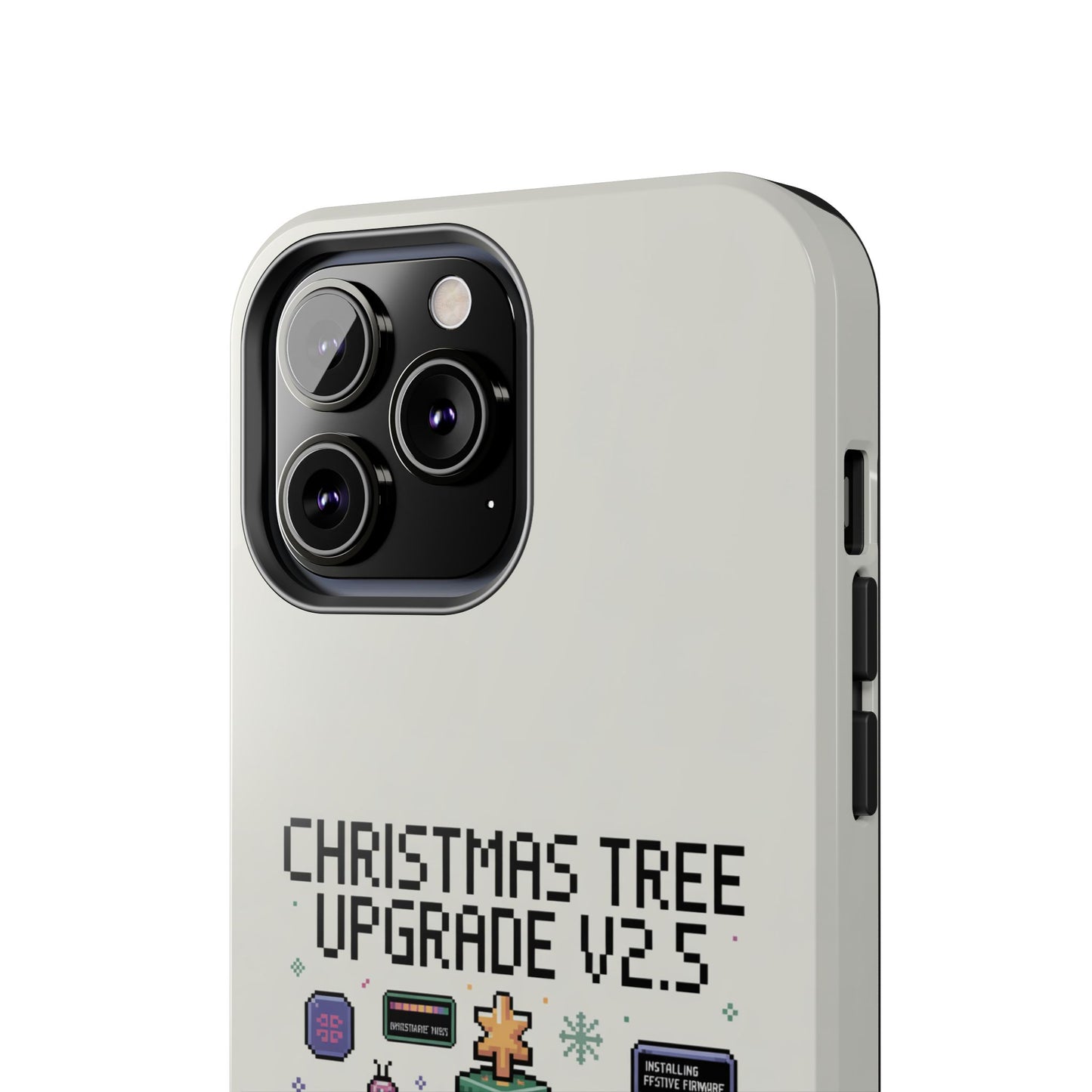 Christmas Tree Upgrade Tough iPhone Case - Pixel Art Design