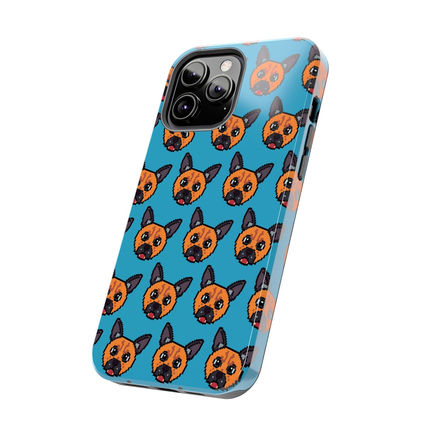 Cute Orange Dog Pixel Art Pattern Tough Phone Case - Fun & Durable Protection - for iPhone