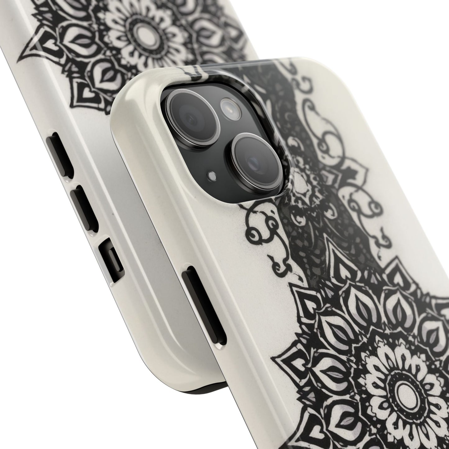 Stylish Tough Phone Cases with Dark Mandala Design - Durable and Unique Protection - for iPhone