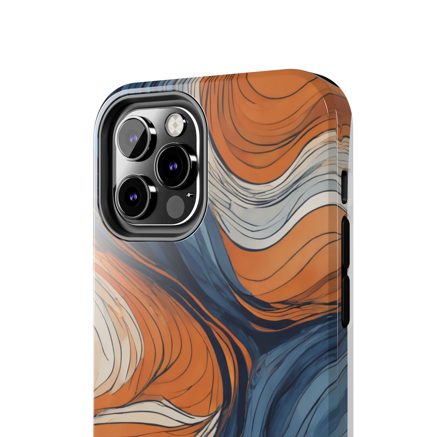 Artistic Tough Phone Case - Vibrant Abstract  Waves Design - for iPhone