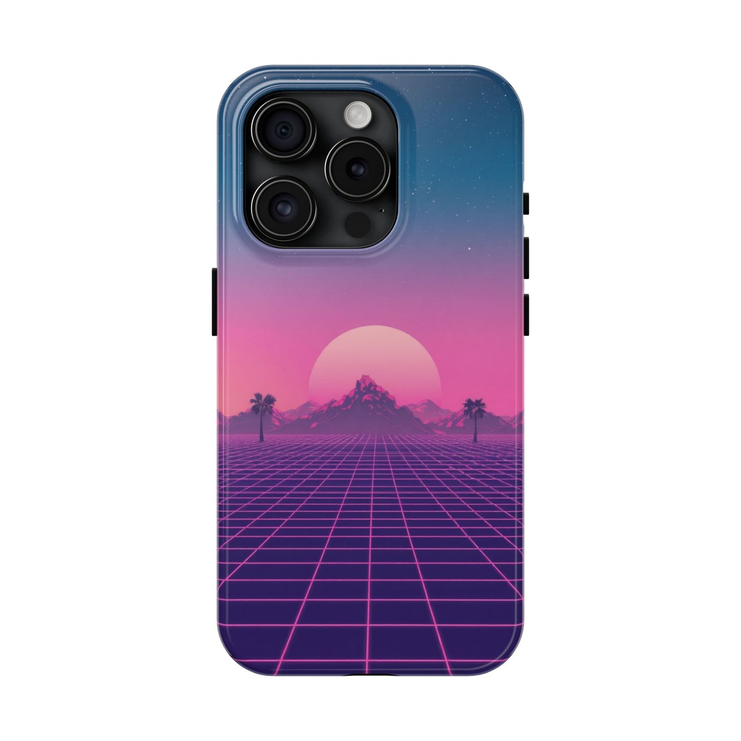Retro Aesthetic Tough Phone Case - Vibrant Sunset Design