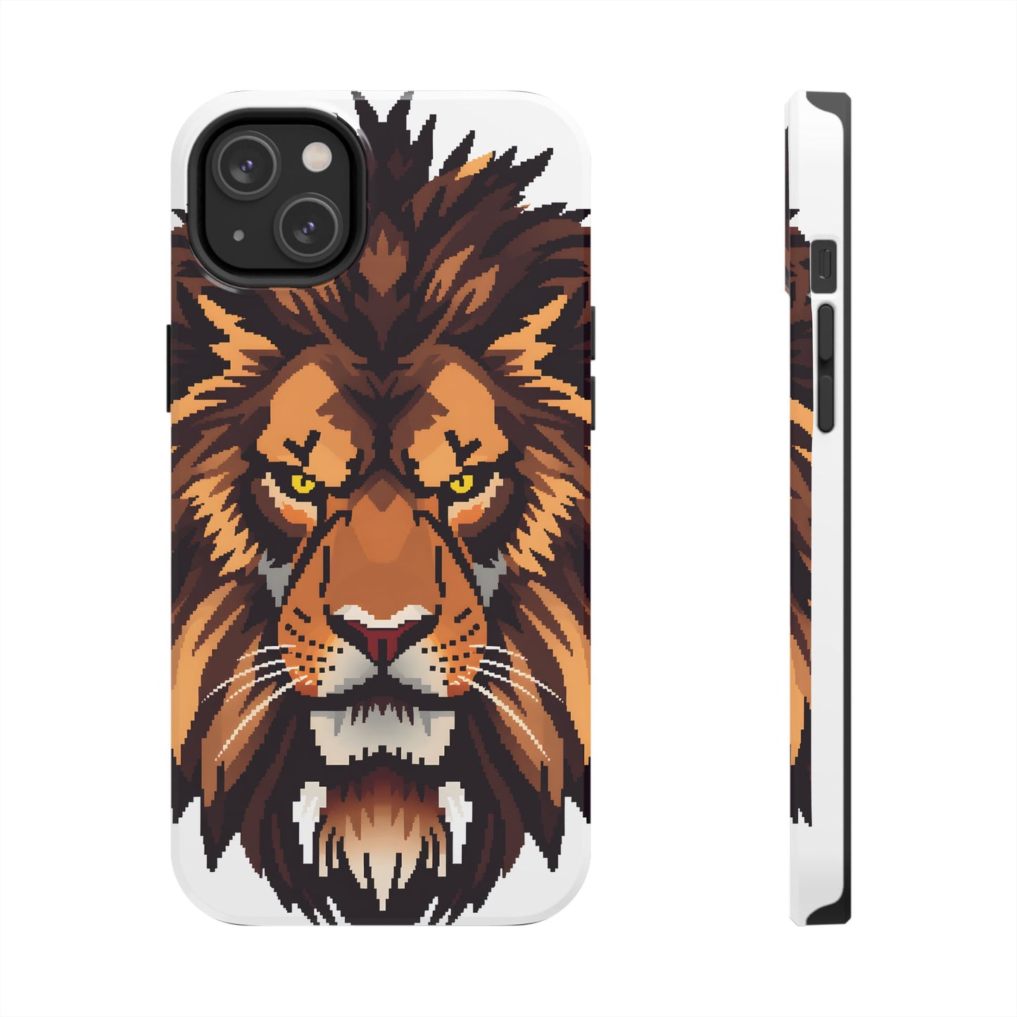 Fierce Pixelated Lion Tough Phone Case - Durable Design for Animal Lovers - for iPhone