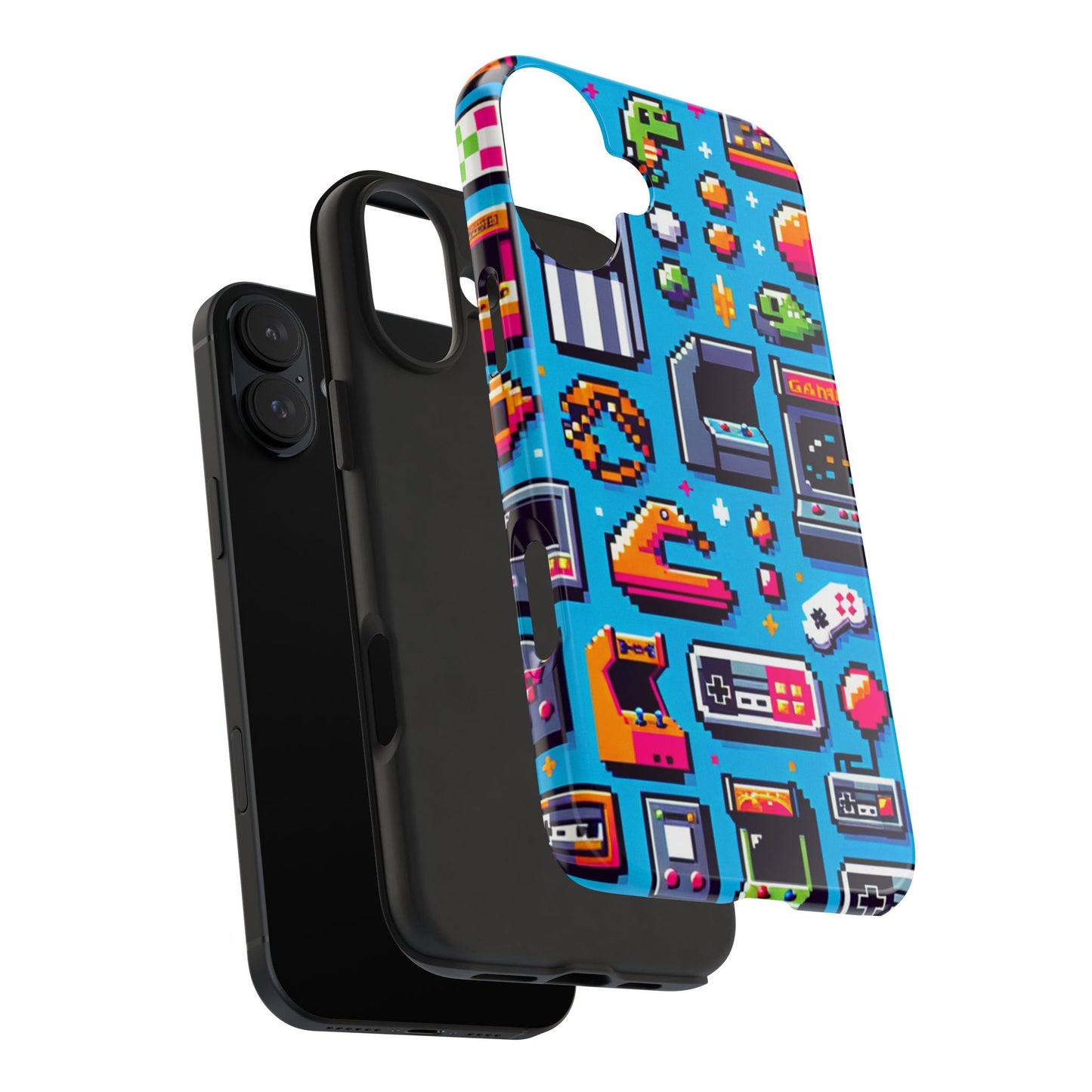 Retro Gaming Tough Phone Case - Pixel Art Design for Gamers - for iPhone