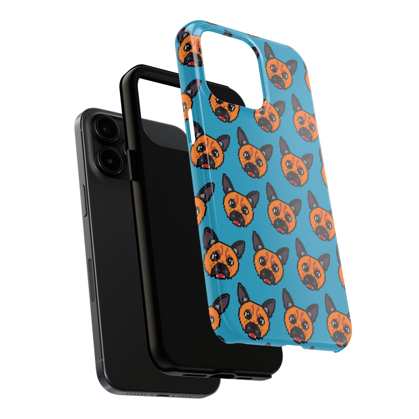 Cute Orange Dog Pixel Art Pattern Tough Phone Case - Fun & Durable Protection - for iPhone