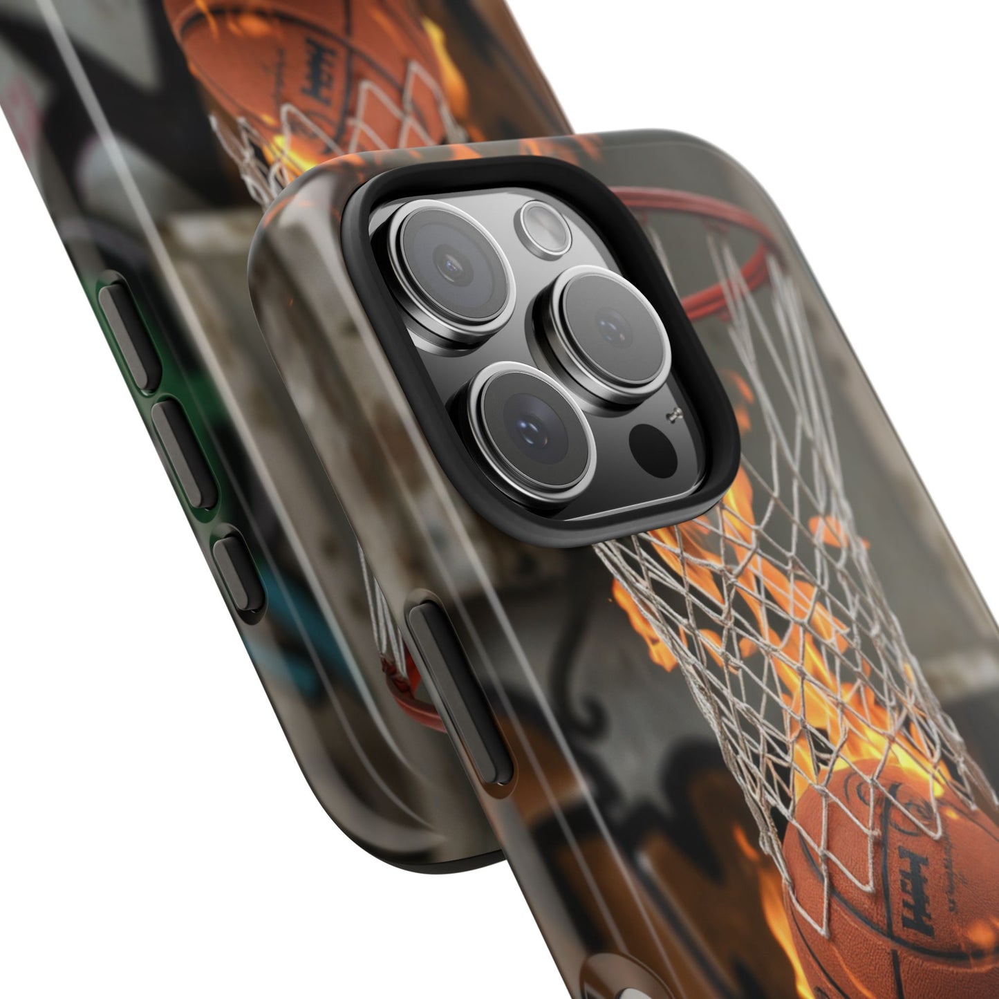 Fire Basketball Tough Phone Case - Durable Sporty Design for Athletes & Fans