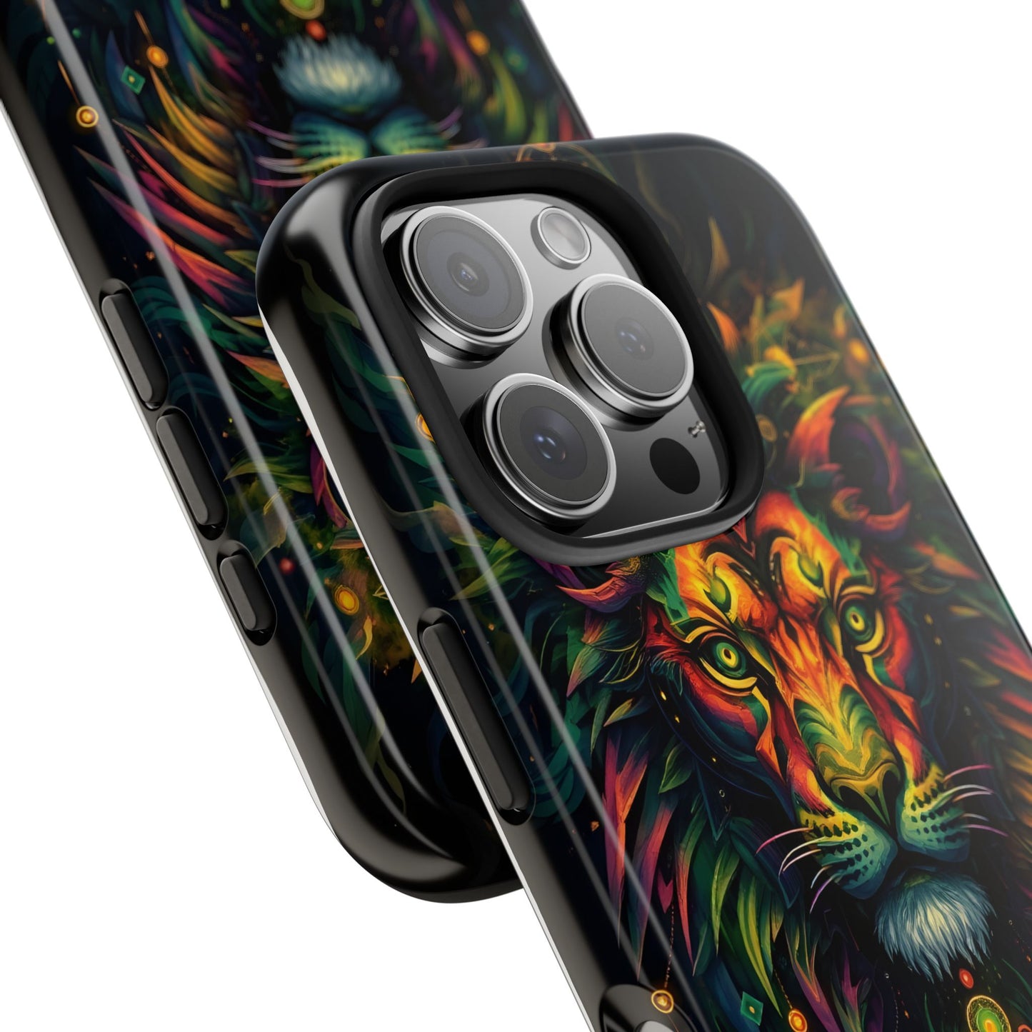 Vibrant Mystical Lion Art Tough Phone Case - Bold Protector for Animal Lovers - for iPhone