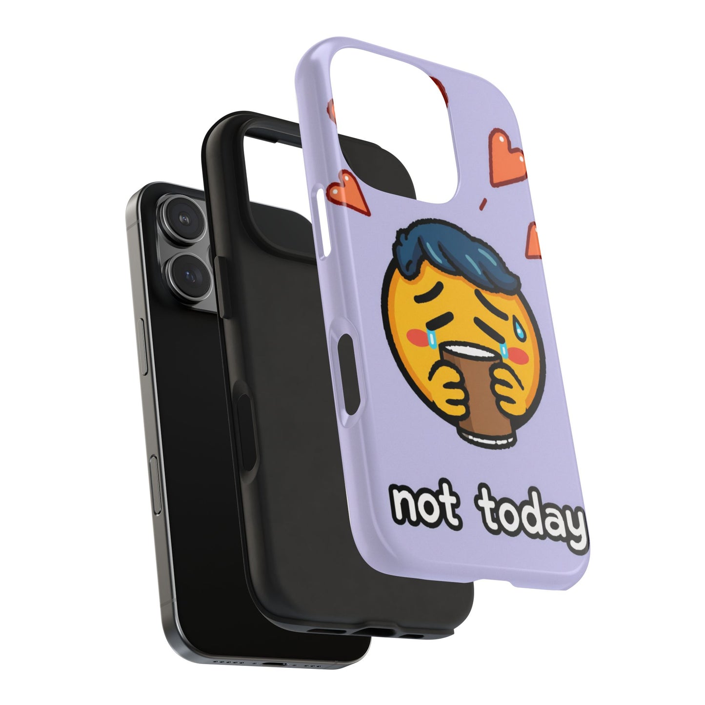 Cute Tough Phone Case - 'Not Today' Emoji Design
