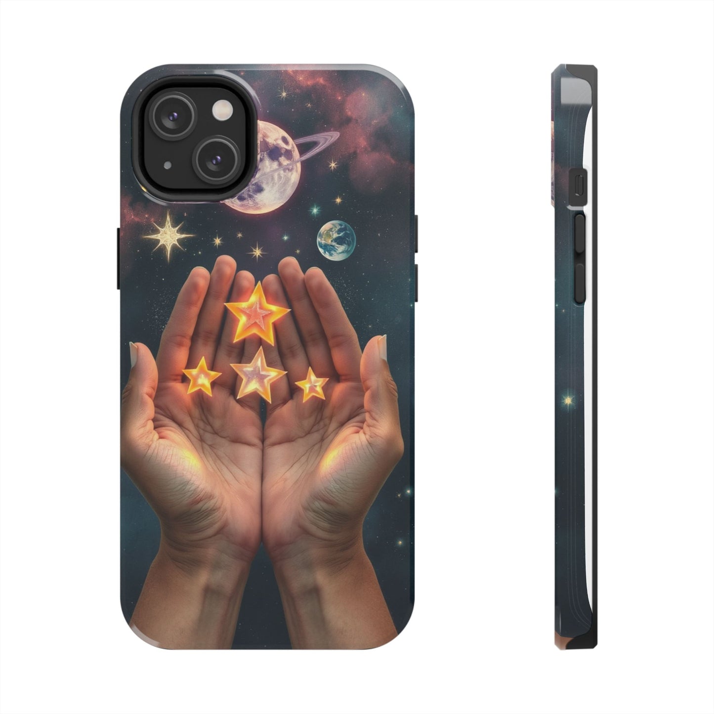 Galaxy Hands Tough Phone Case - Celestial Design for Star Lovers