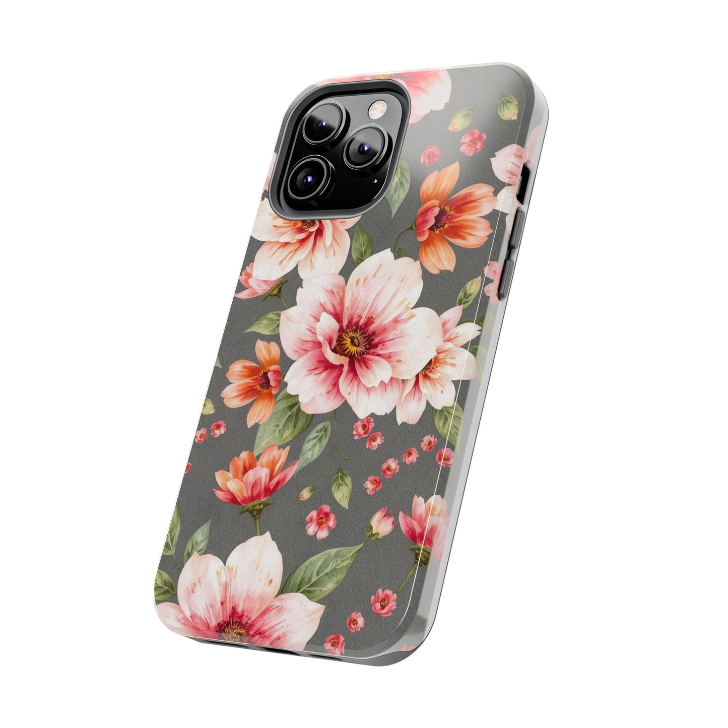 Floral Pink Tough Phone Case - Stylish & Durable Floral Design - for iPhone