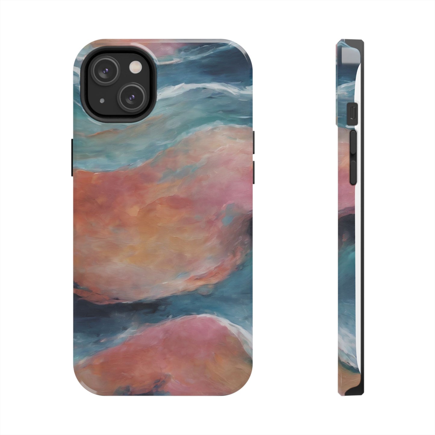 Artistic Painted Sea Tough Phone Case - Abstract Waves Design - for iPhone