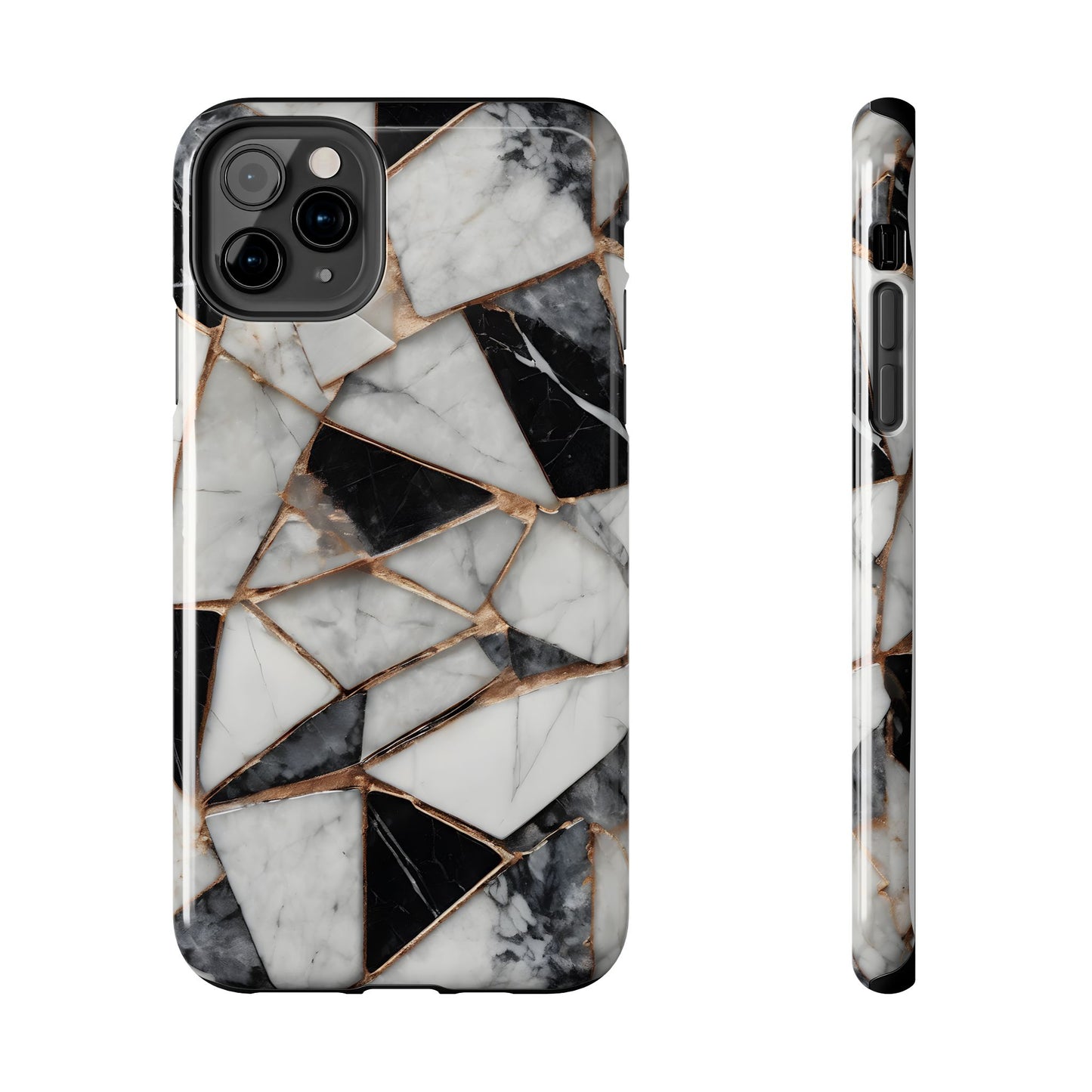 Elegant Marble Tough Phone Case - Stylish Protection for iPhone