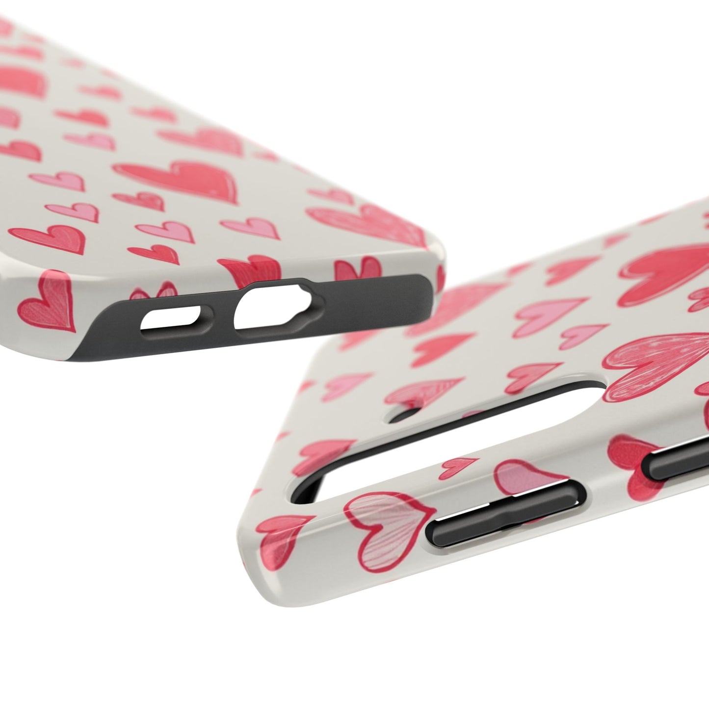 Heart Pattern Tough Phone Case - Cute and Stylish Protection