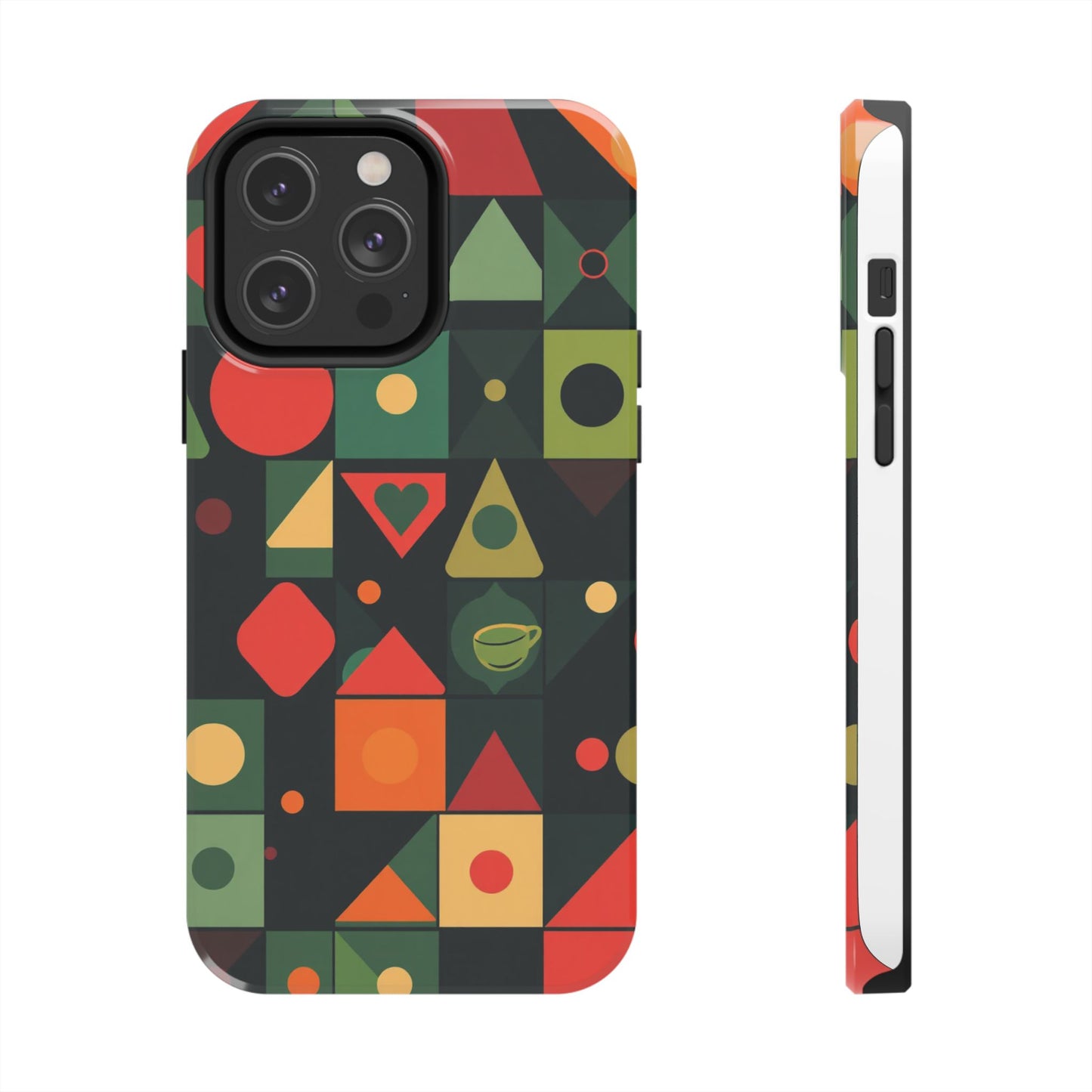 Vibrant Geometric Tough Phone Cases – Stylish Protection for Trendsetters - for iPhone