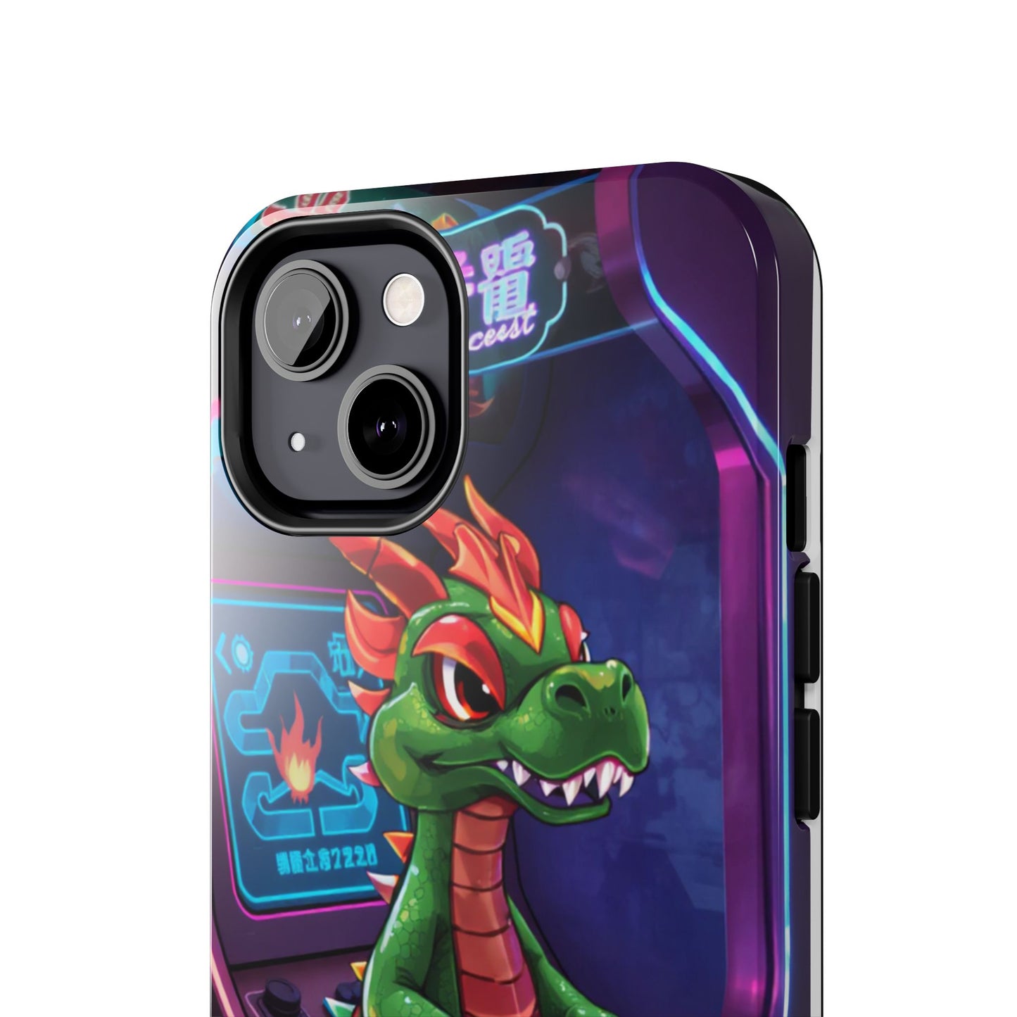 Retro Gamer Tough Phone Case with Dragon Design