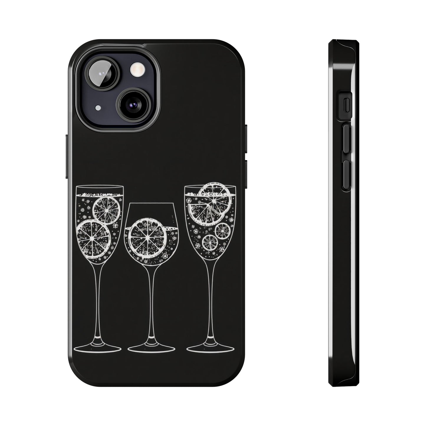 Stylish Tough Phone Cases with Citrus Glass Design, Protective Cases for Parties, Summer Events, and Everyday Use