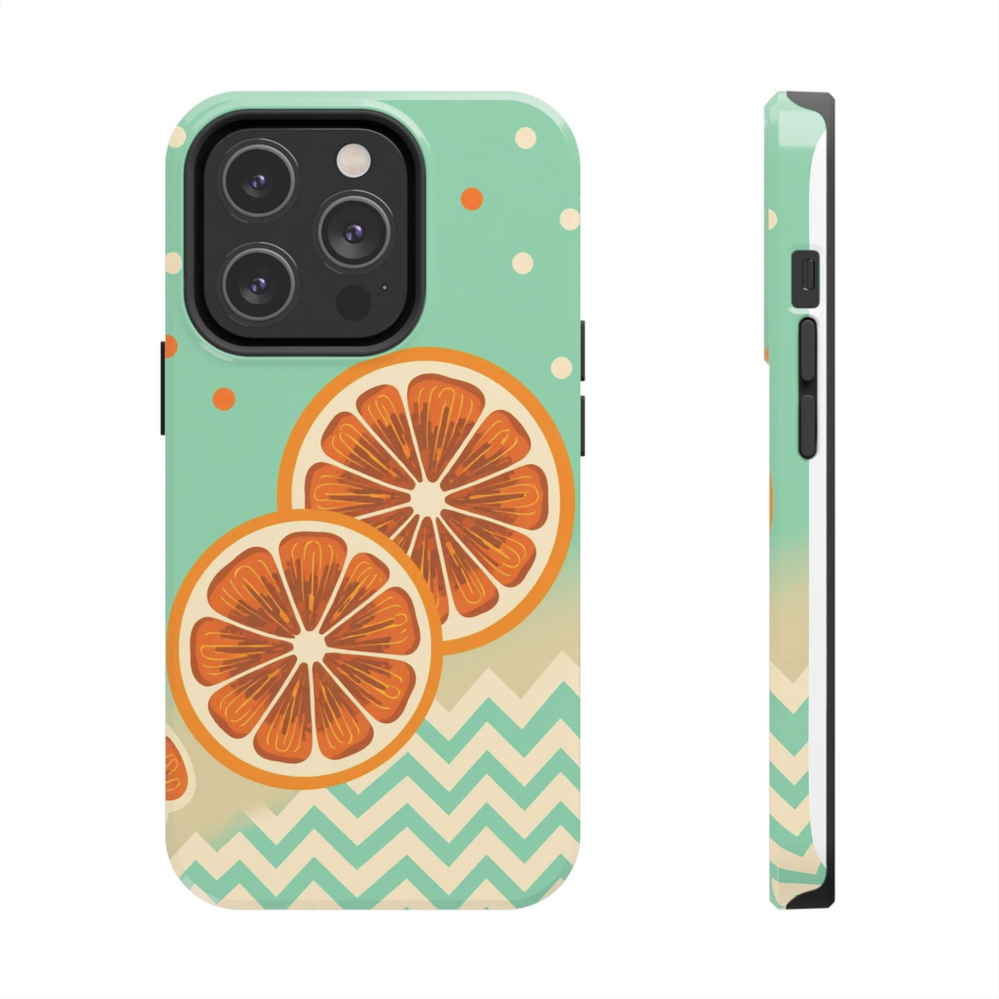 Citrus Vibe Tough Phone Case - Fun Orange Slice Design