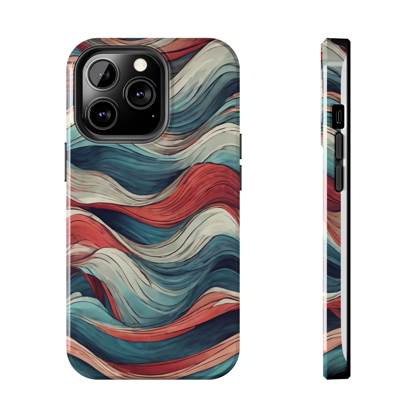 Abstract Waves Tough Phone Case - Stylish & Durable Phone Protection - for iPhone