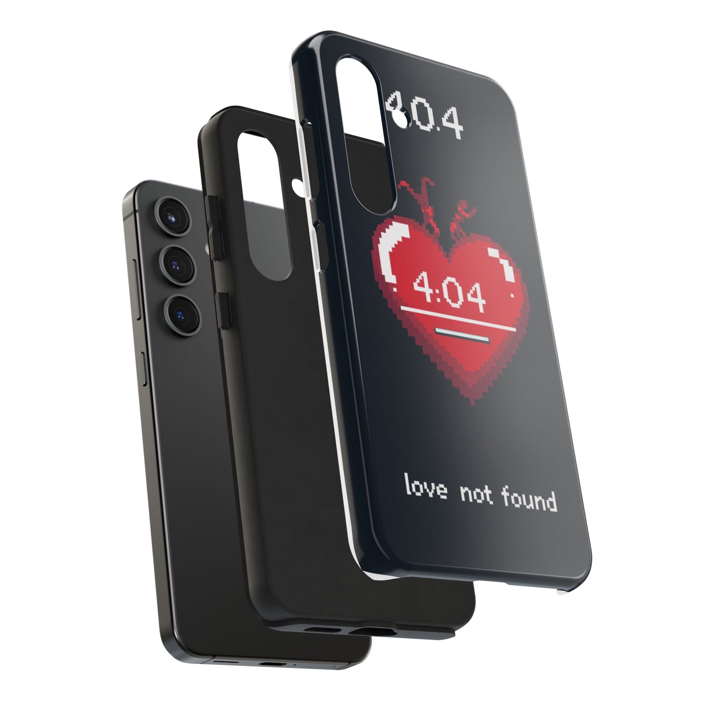 Vintage Pixel Heart Tough Phone Case - "404 Love Not Found" Design