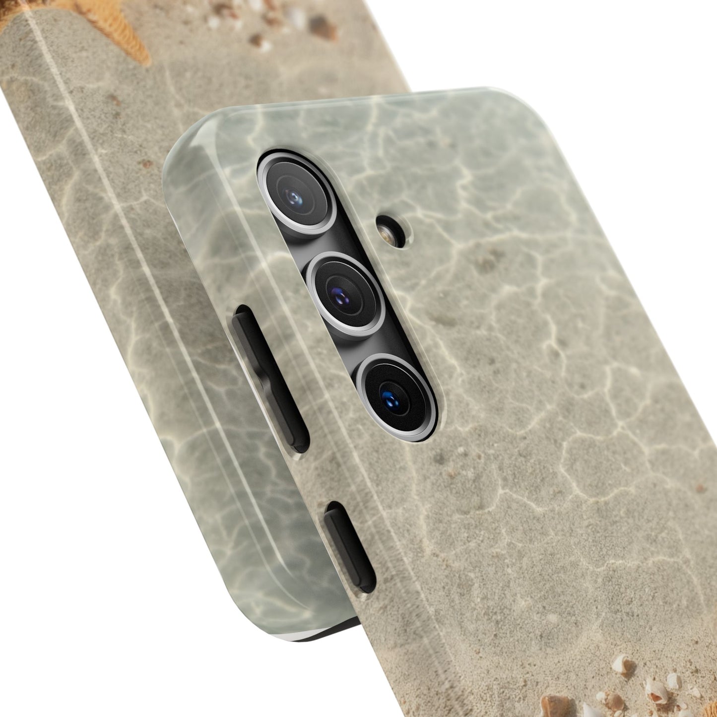 Beach-Inspired Tough Phone Case with Starfish and Seashell Design